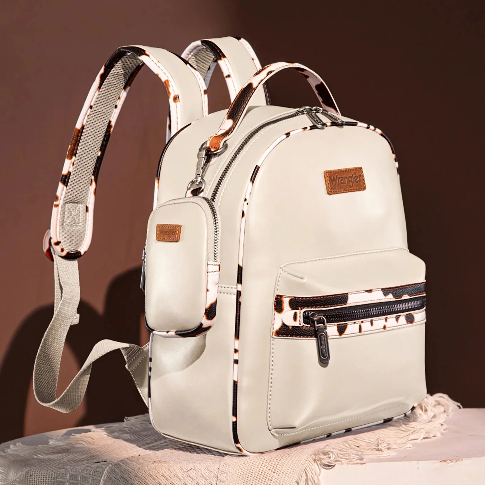 Wrangler Cow Print Backpack With Coin Pouch