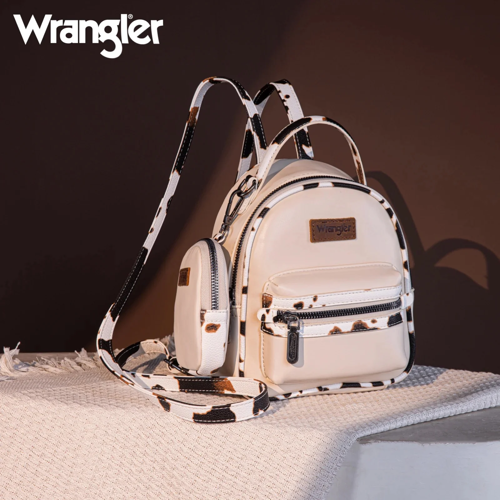 Wrangler Cow Print Backpack With Coin Pouch - Image 3