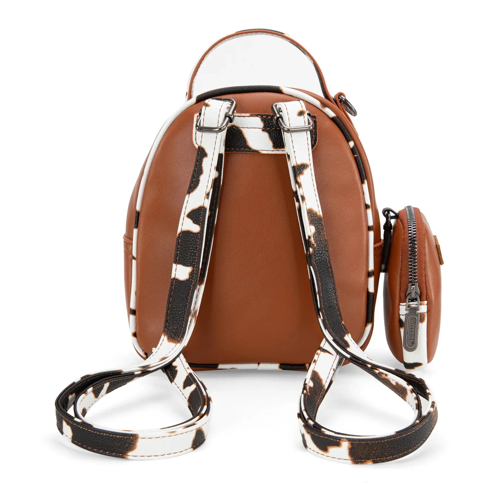 Wrangler Cow Print Trimmed Mini Backpack With Coin Pouch - Image 3