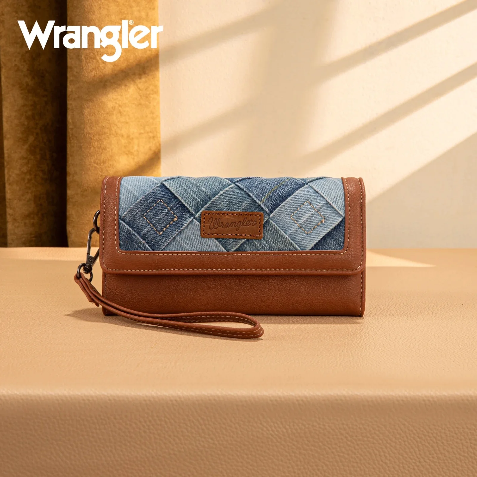 Wrangler Denim Woven Tri-Fold Wristlet/Wallet - Image 2