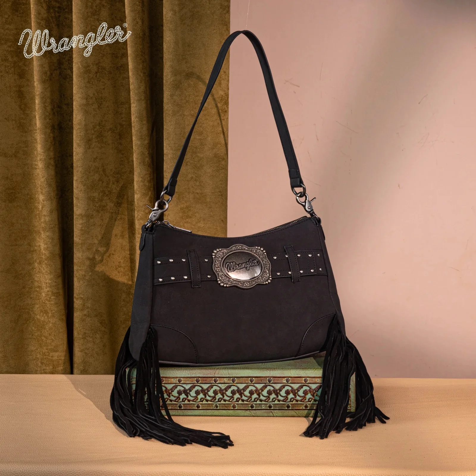 Wrangler Fringe Buckle Hobo Bag/Crossbody Bag - Image 2