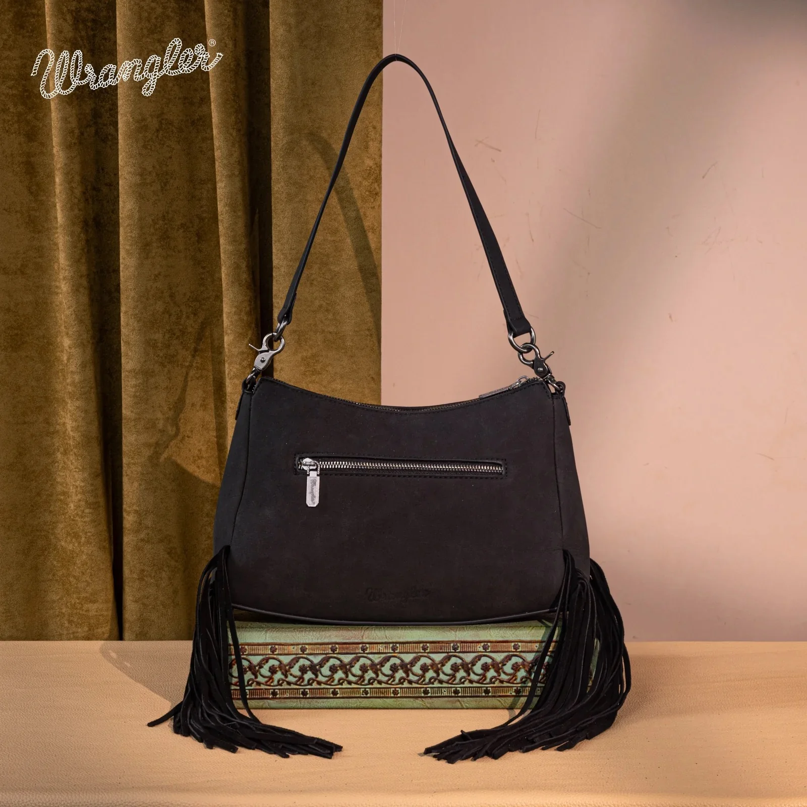 Wrangler Fringe Buckle Hobo Bag/Crossbody Bag - Image 4