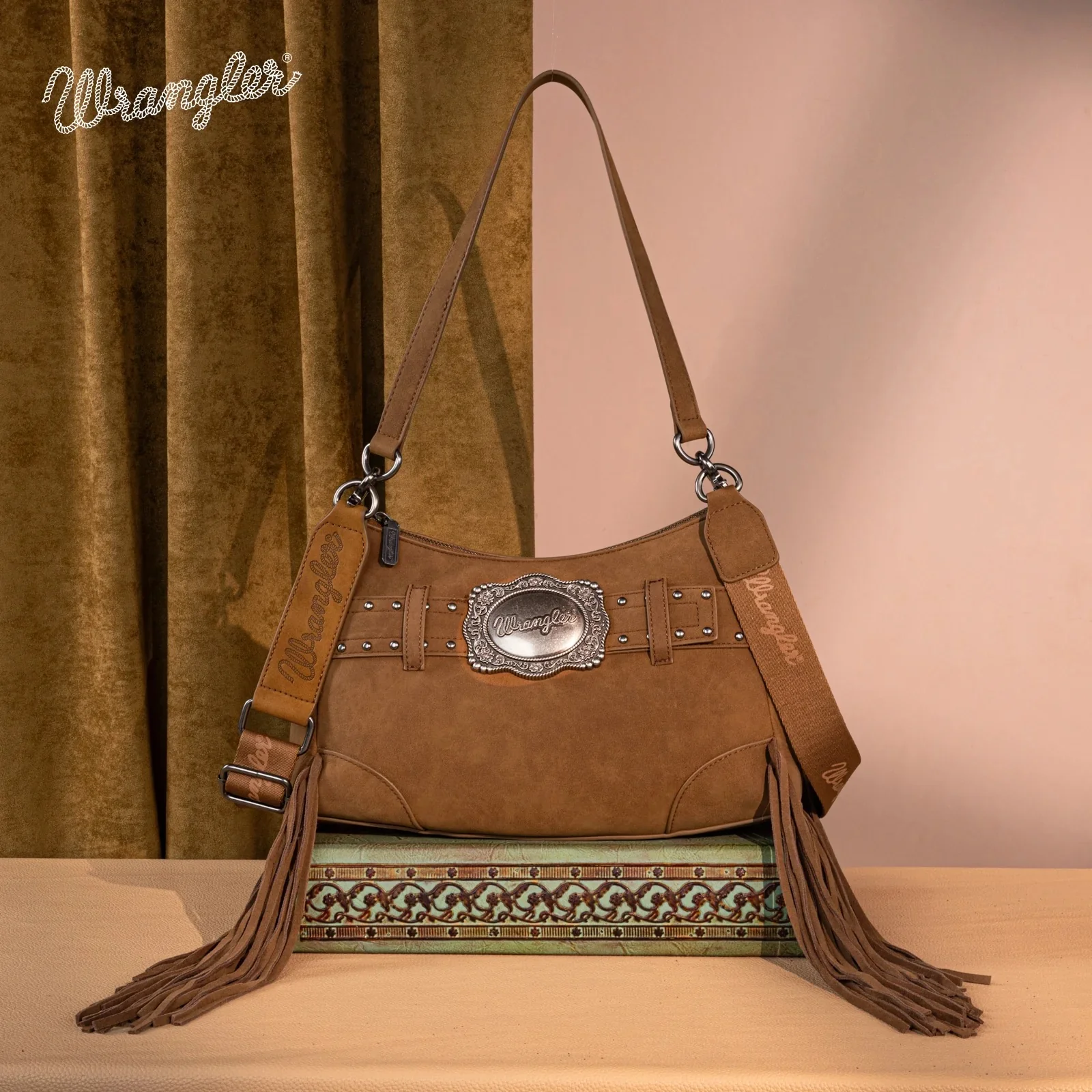 Wrangler Fringe Buckle Hobo Bag/Crossbody Bag - Image 11