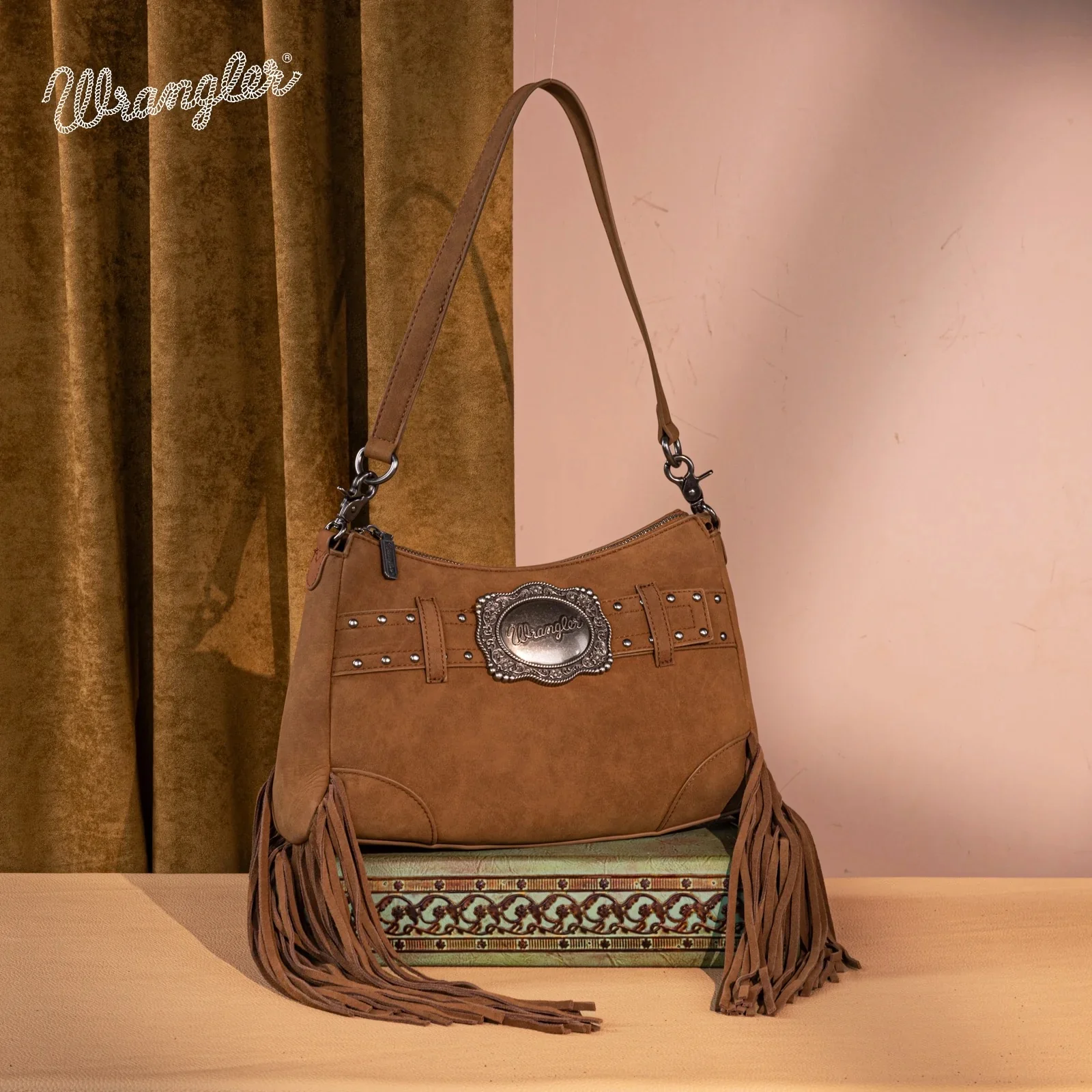 Wrangler Fringe Buckle Hobo Bag/Crossbody Bag - Image 2