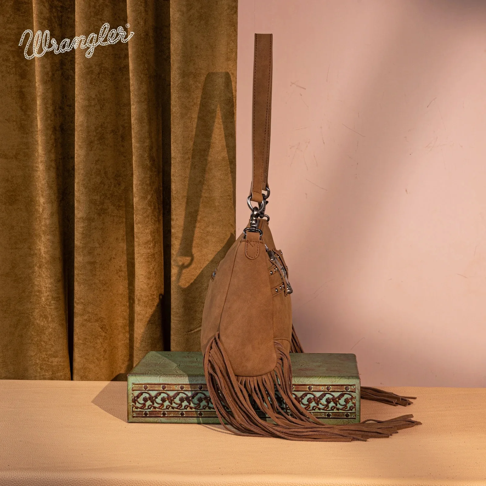 Wrangler Fringe Buckle Hobo Bag/Crossbody Bag - Image 3