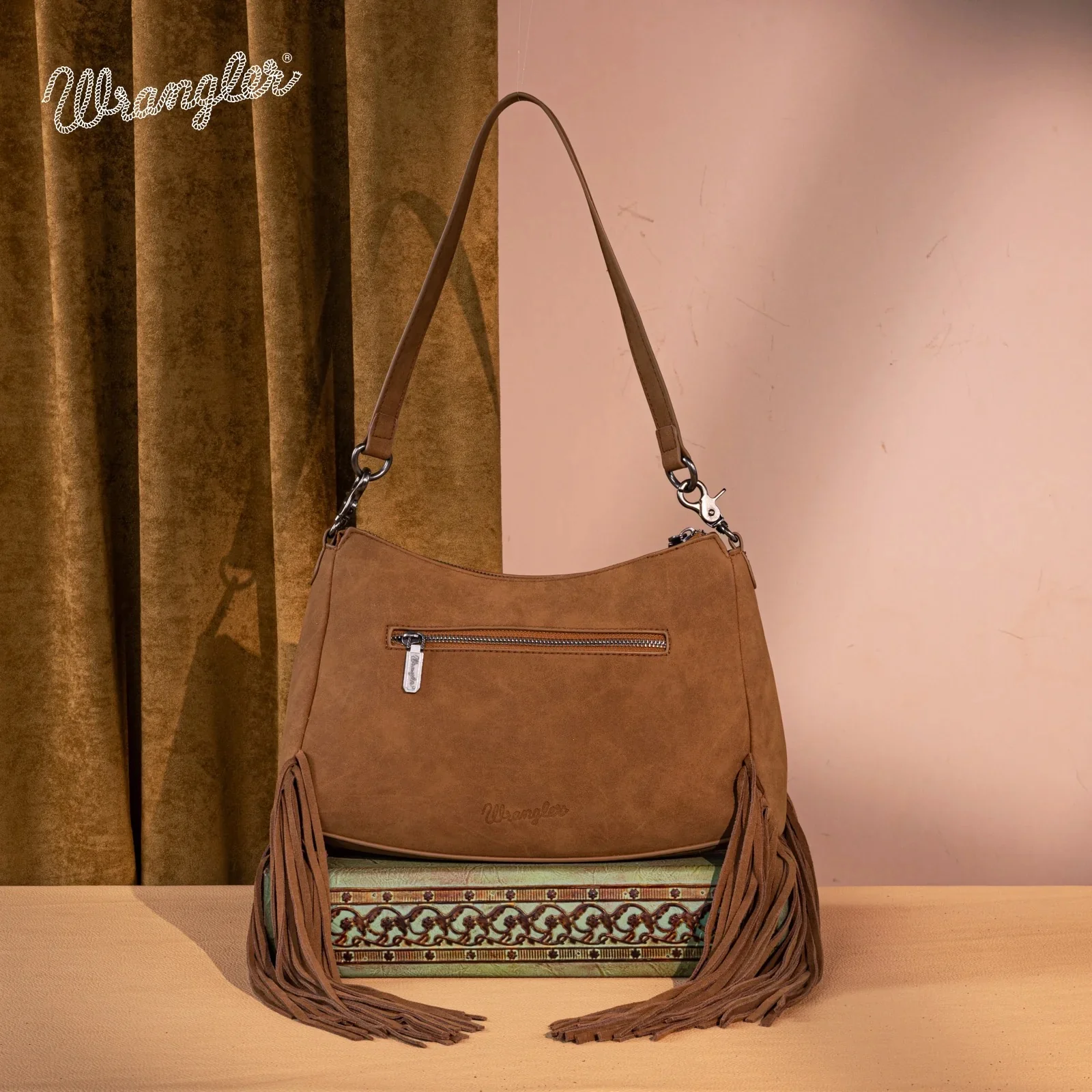 Wrangler Fringe Buckle Hobo Bag/Crossbody Bag - Image 4