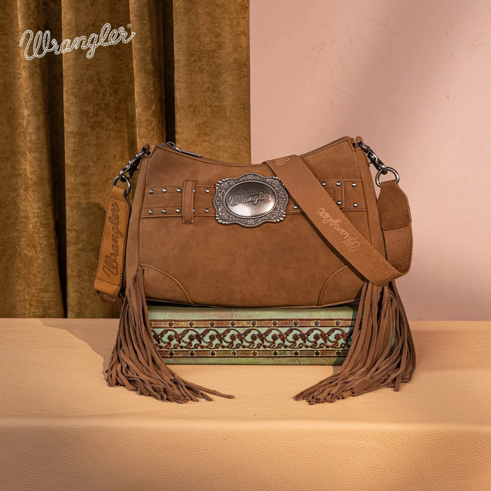 Wrangler Fringe Buckle Hobo Bag/Crossbody Bag - Image 5