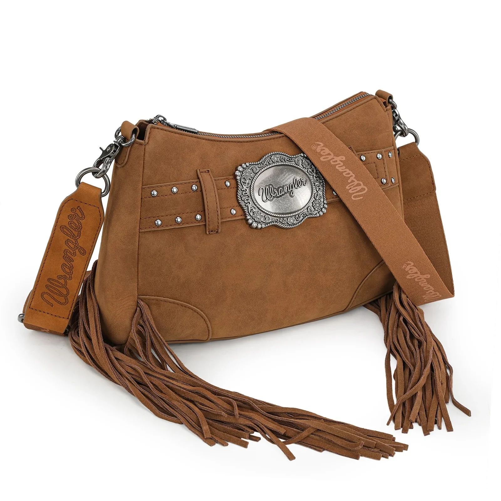 Wrangler Fringe Buckle Hobo Bag/Crossbody Bag - Image 9
