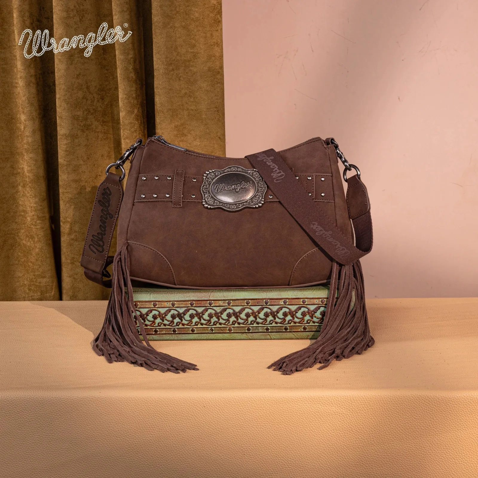 Wrangler Fringe Buckle Hobo Bag/Crossbody Bag - Image 3