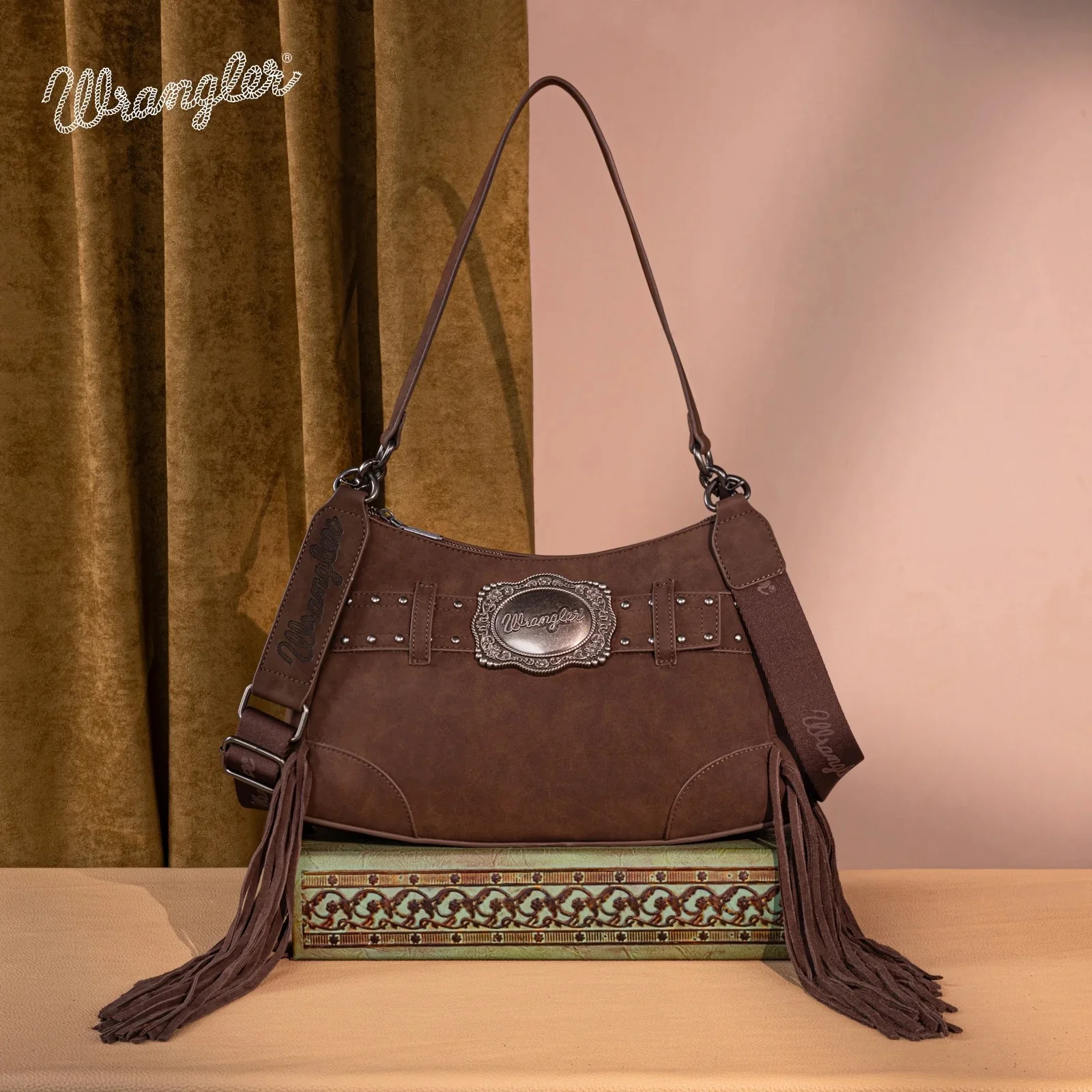 Wrangler Fringe Buckle Hobo Bag/Crossbody Bag - Image 8