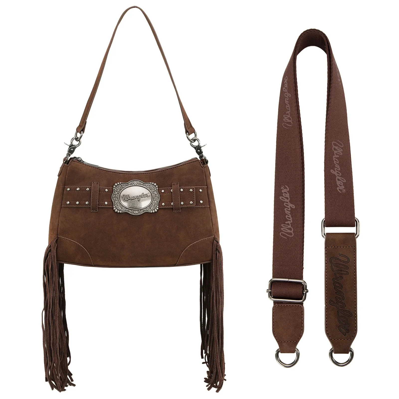 Wrangler Fringe Buckle Hobo Bag/Crossbody Bag - Image 9