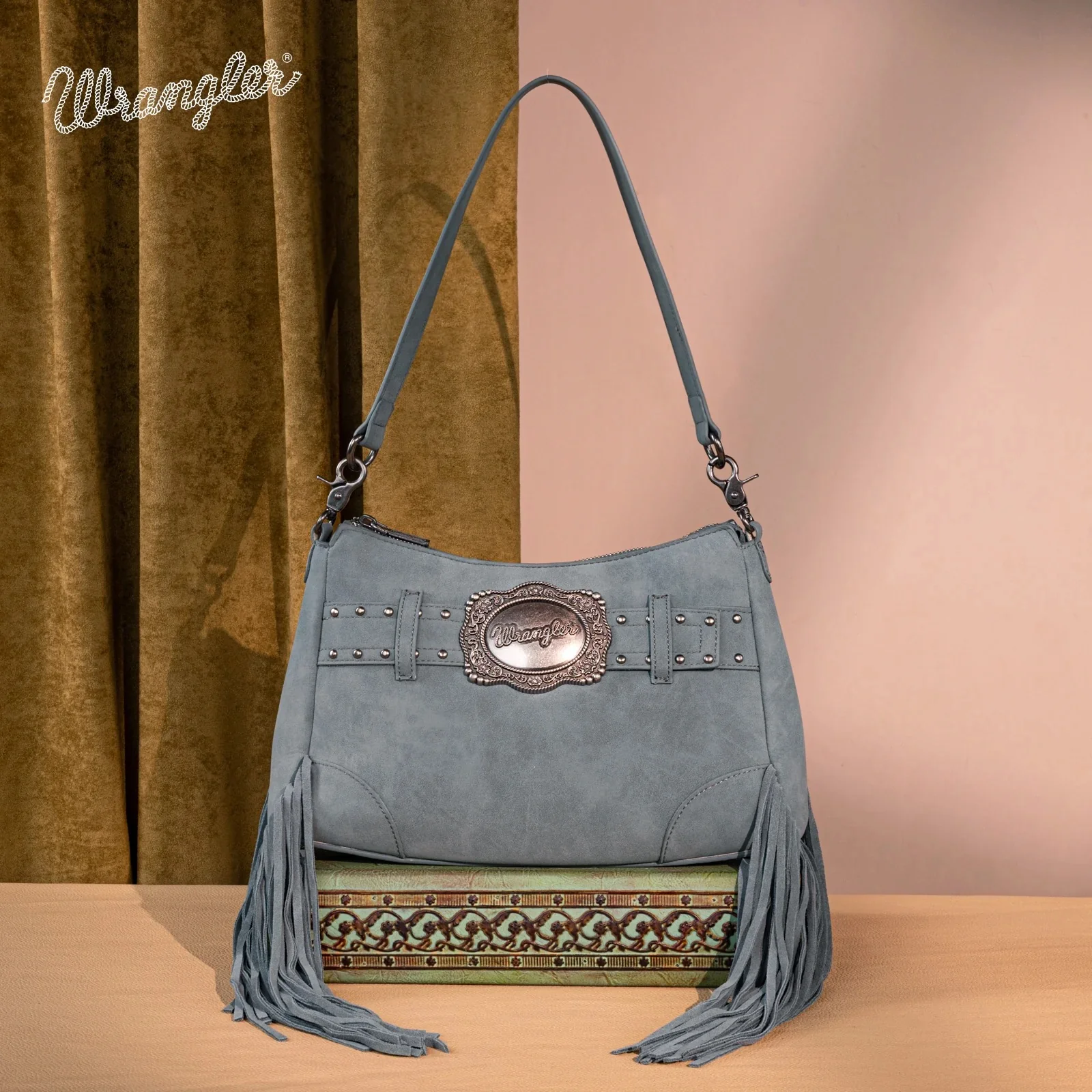 Wrangler Fringe Buckle Hobo Bag/Crossbody Bag - Image 7