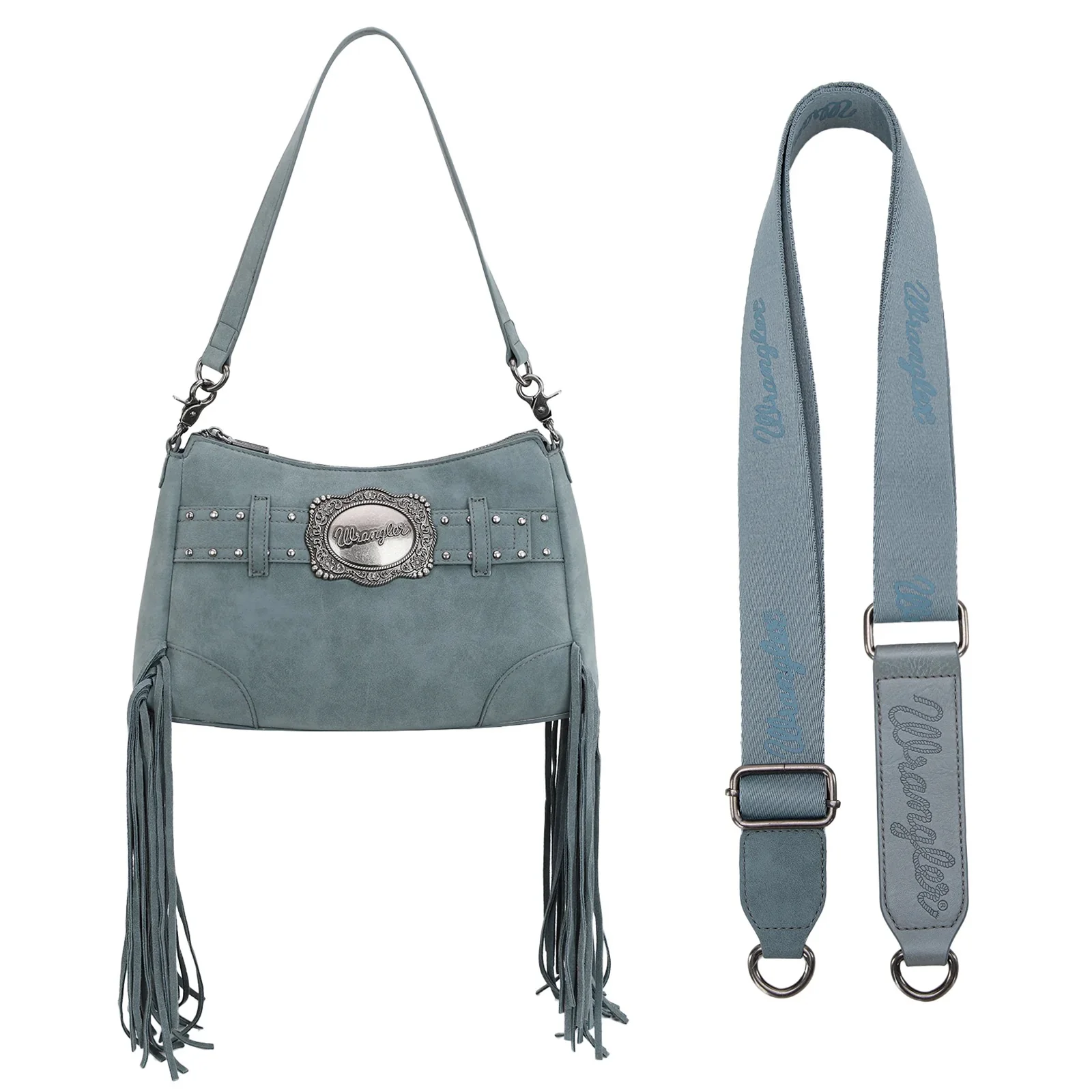 Wrangler Fringe Buckle Hobo Bag/Crossbody Bag - Image 8