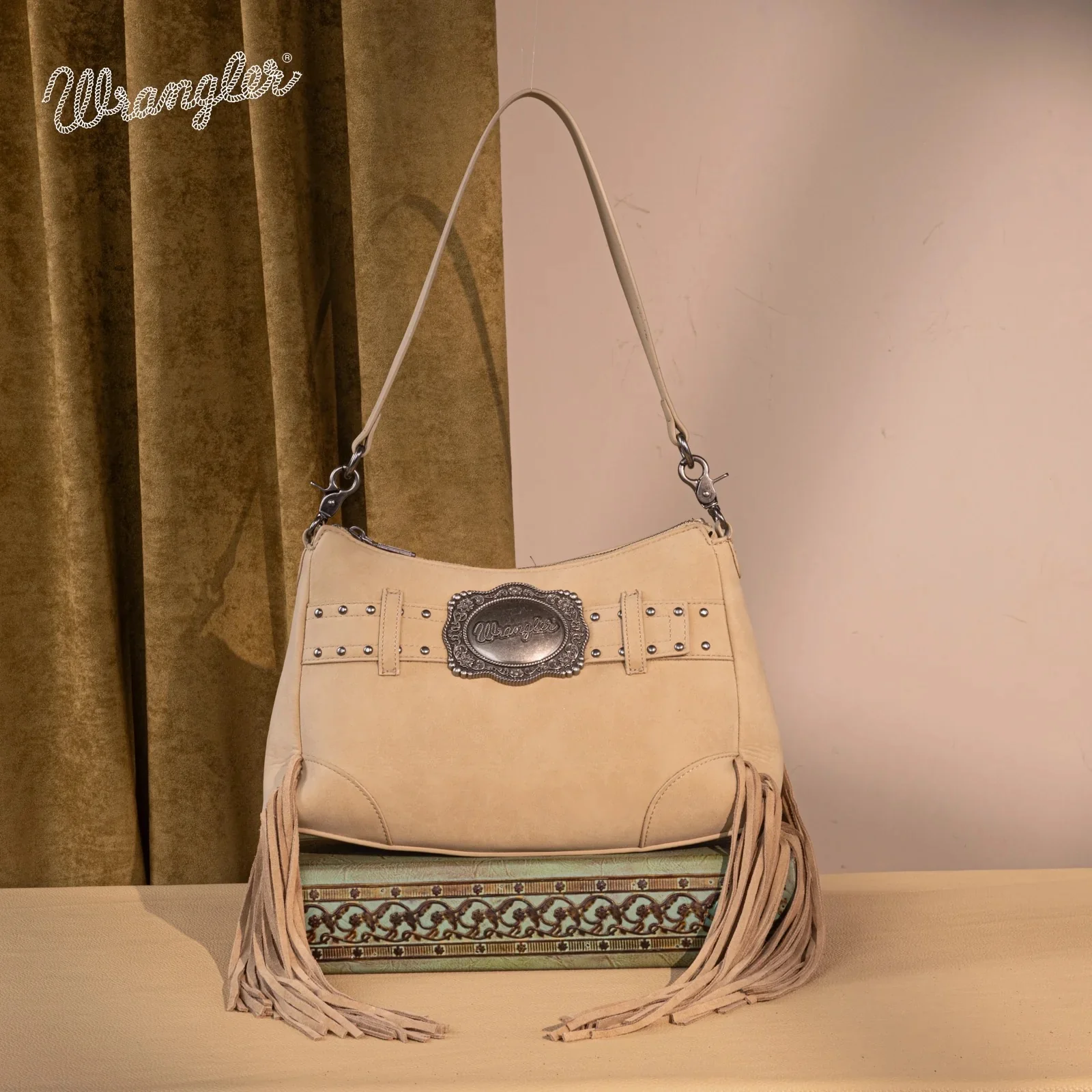 Wrangler Fringe Buckle Hobo Bag/Crossbody Bag