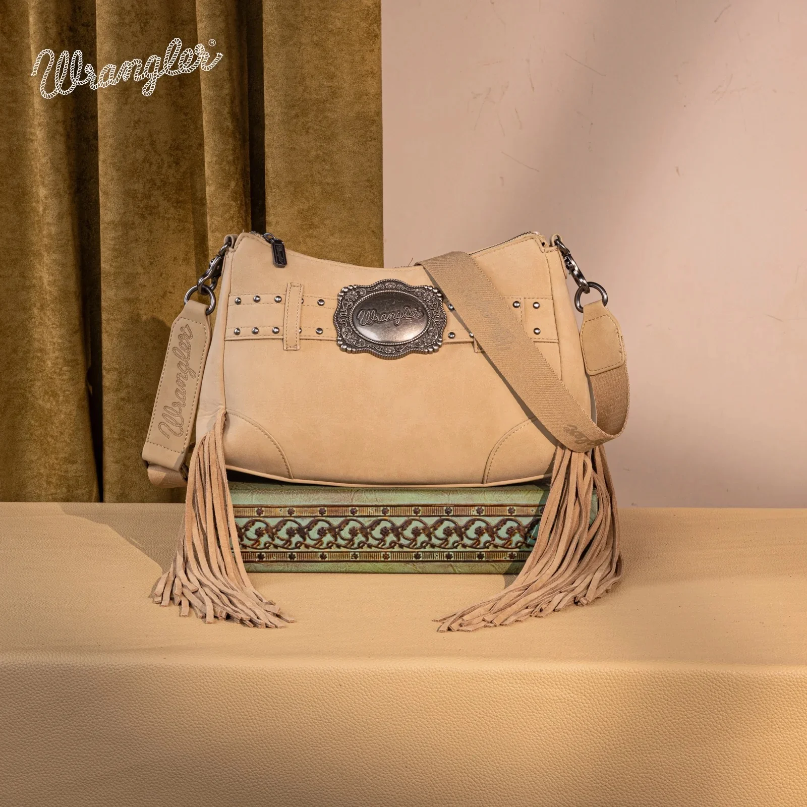 Wrangler Fringe Buckle Hobo Bag/Crossbody Bag - Image 3