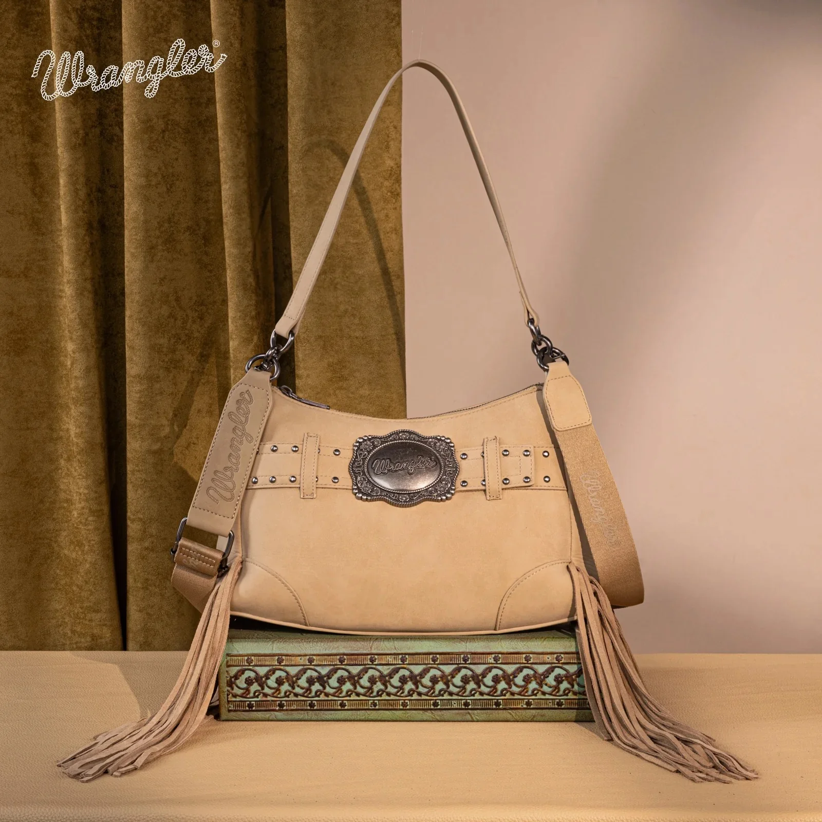 Wrangler Fringe Buckle Hobo Bag/Crossbody Bag - Image 8