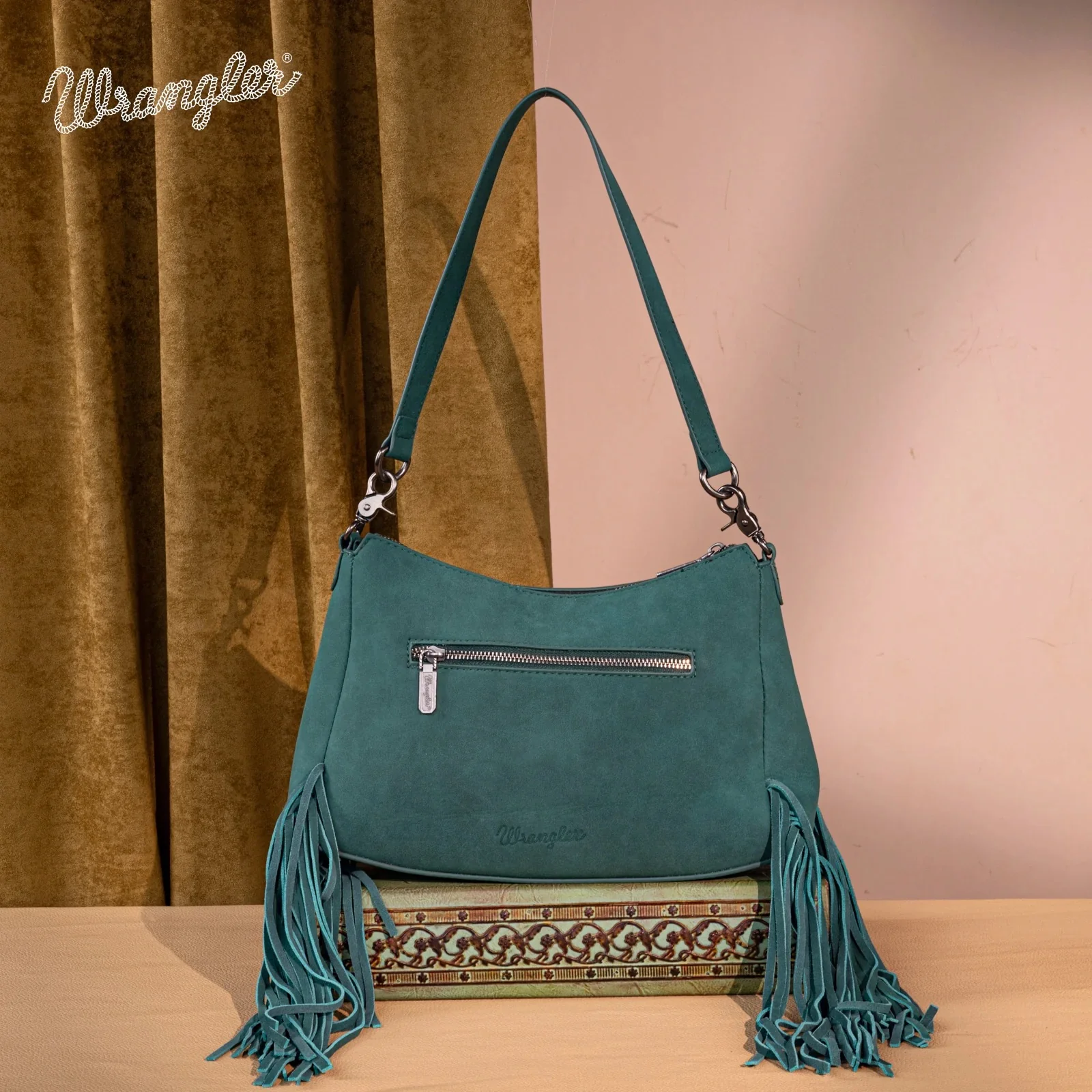 Wrangler Fringe Buckle Hobo Bag/Crossbody Bag - Image 2