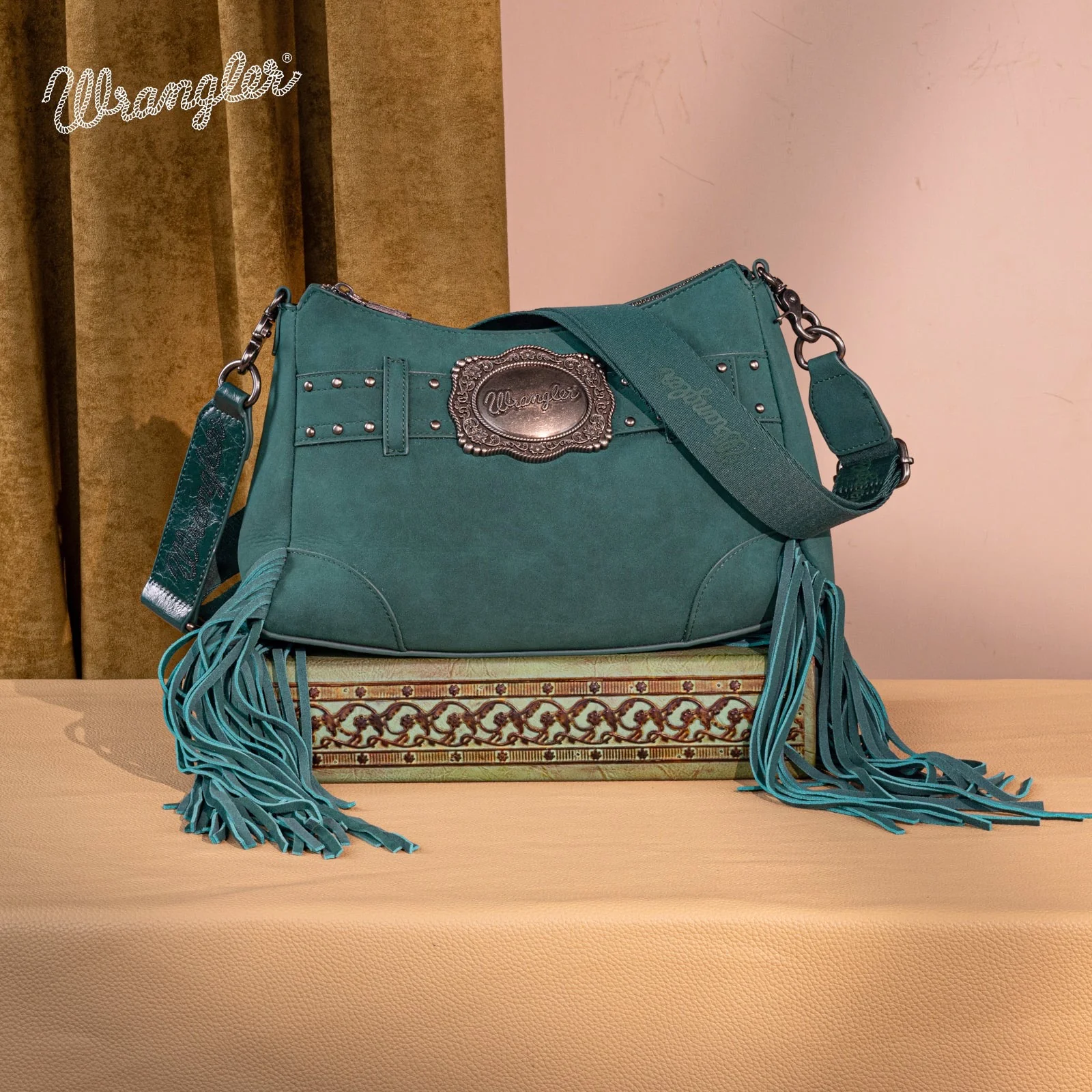Wrangler Fringe Buckle Hobo Bag/Crossbody Bag - Image 3