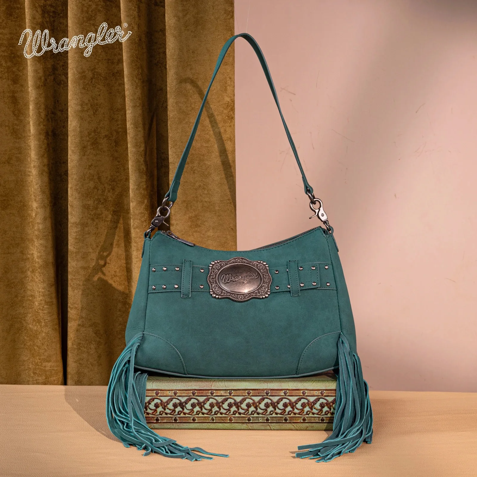 Wrangler Fringe Buckle Hobo Bag/Crossbody Bag - Image 7