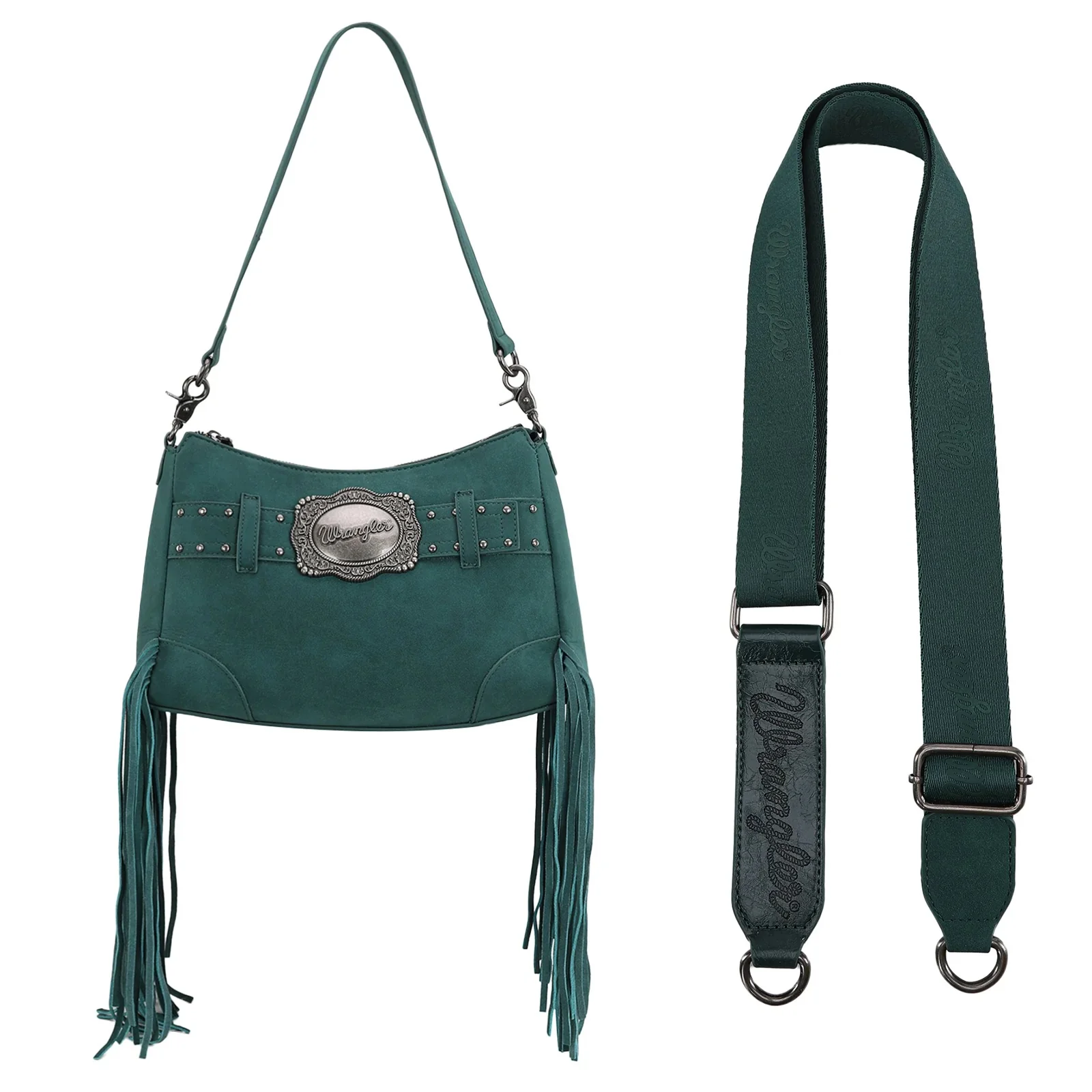 Wrangler Fringe Buckle Hobo Bag/Crossbody Bag - Image 8