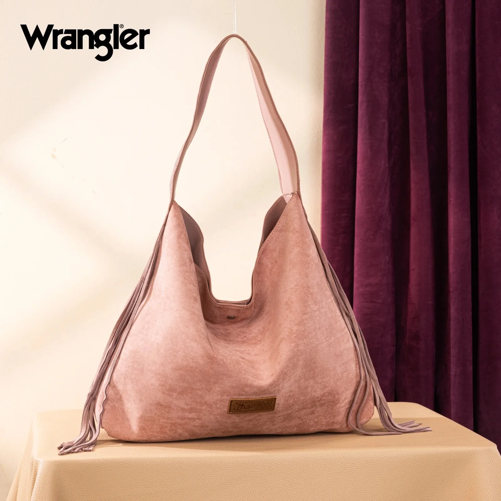 Wrangler Fringe Floral Tooled Hobo Bag - Image 3