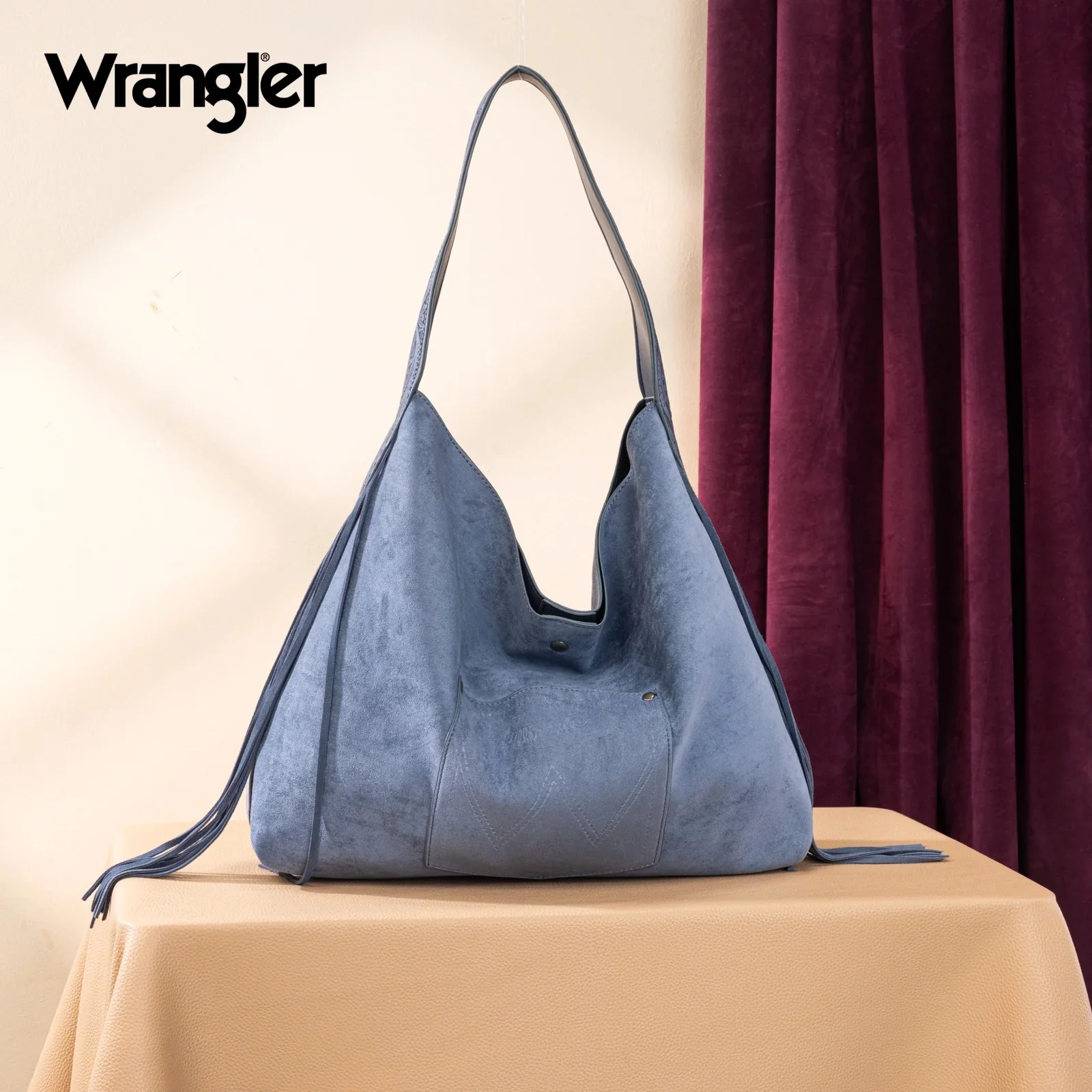Wrangler Fringe Floral Tooled Hobo Bag - Image 4