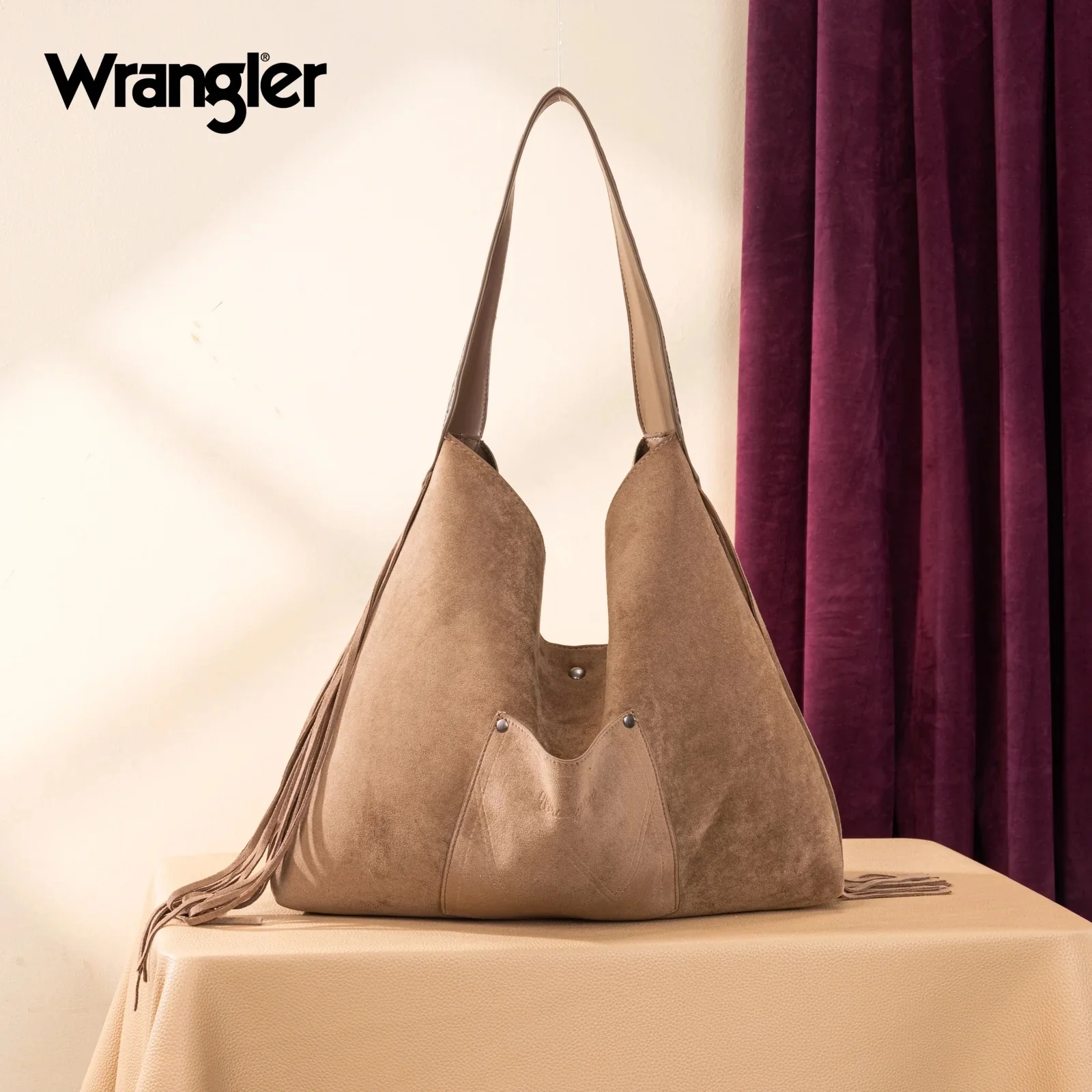 Wrangler Fringe Floral Tooled Hobo Bag - Image 3