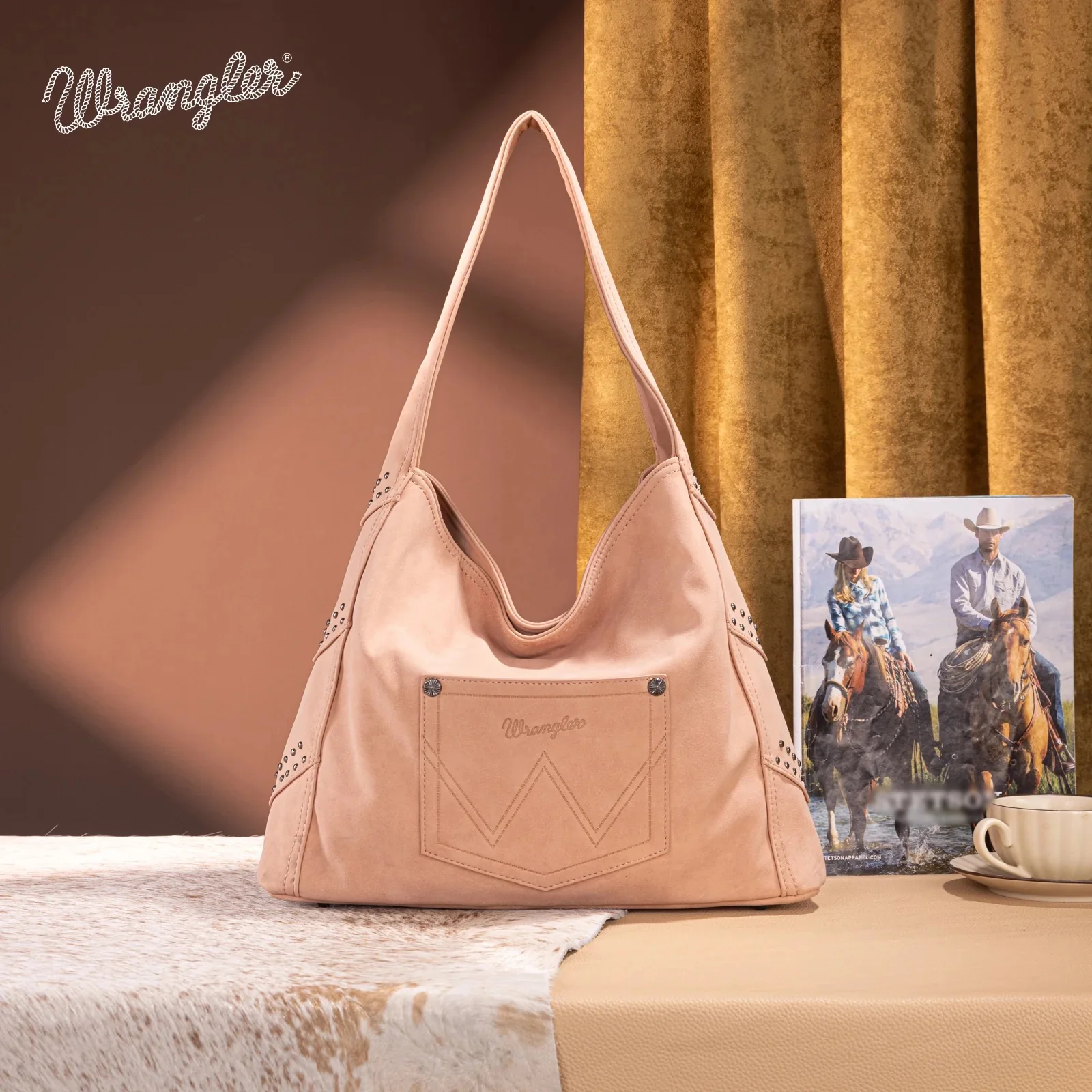 Wrangler Fringe Studded Hobo Bag - Image 4