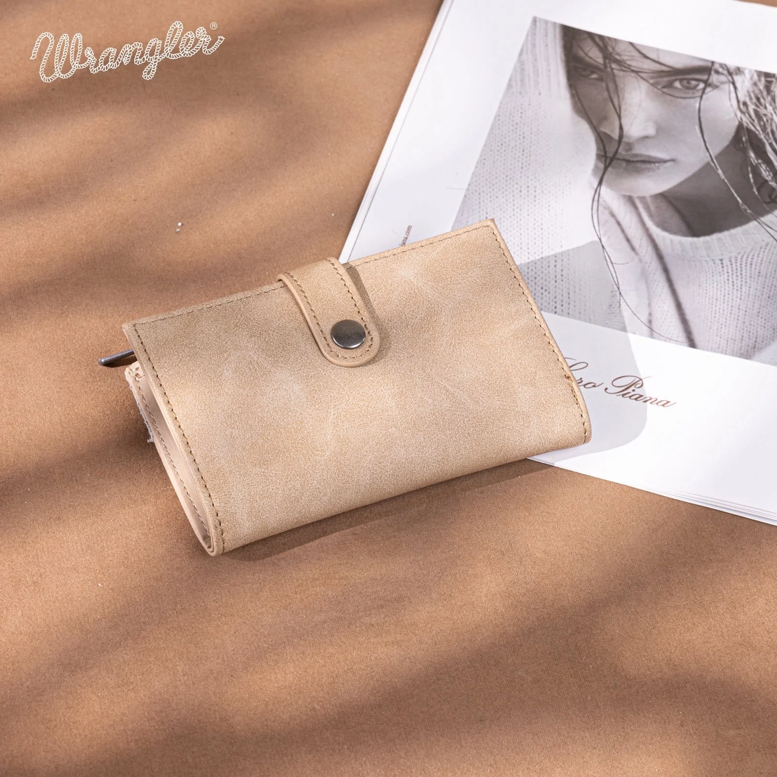 Wrangler Genuine Hair-On Cowhide Card Holder Bi-Fold Wallet - Image 4