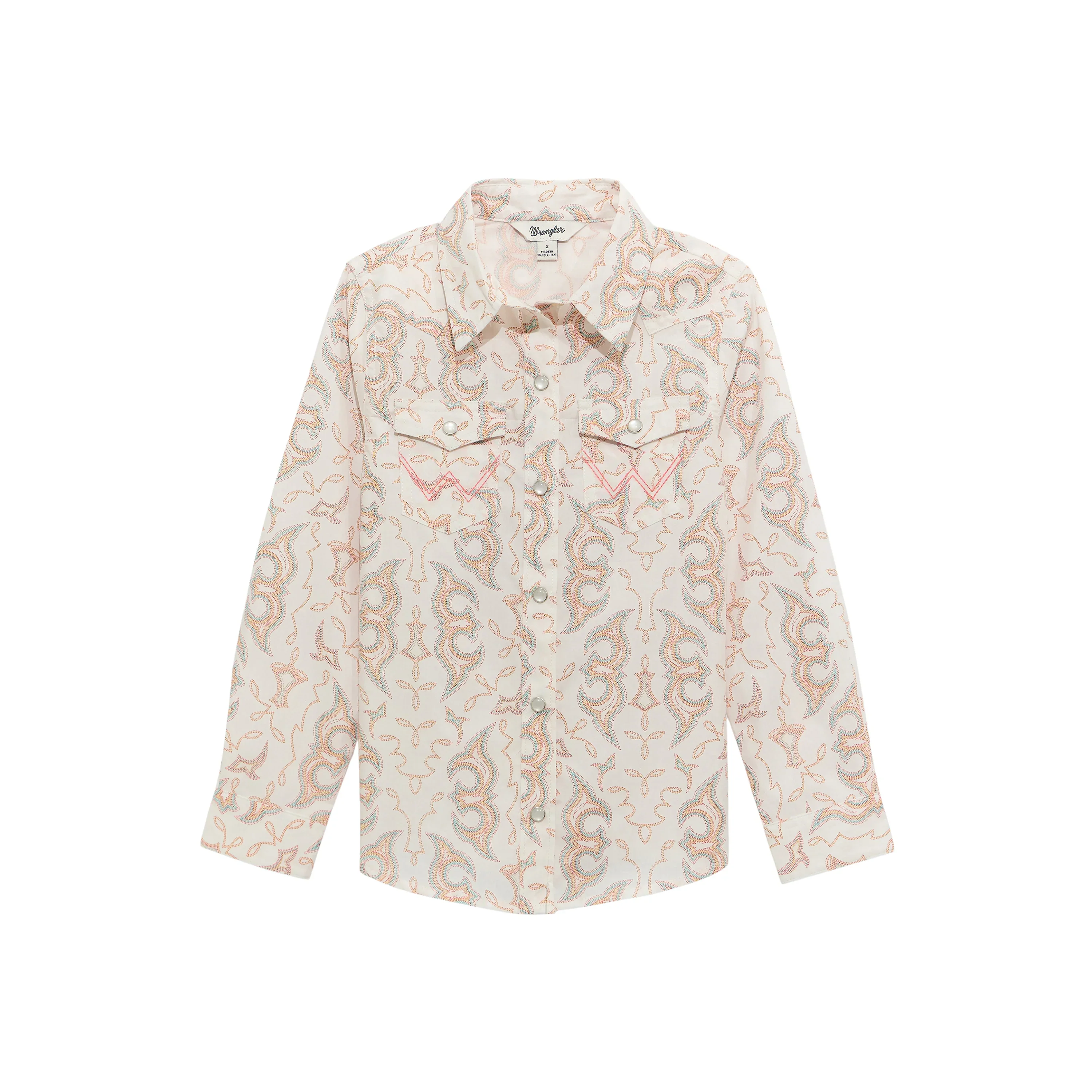 Wrangler Girl West Long Sleeve Pearl Snap Shirt