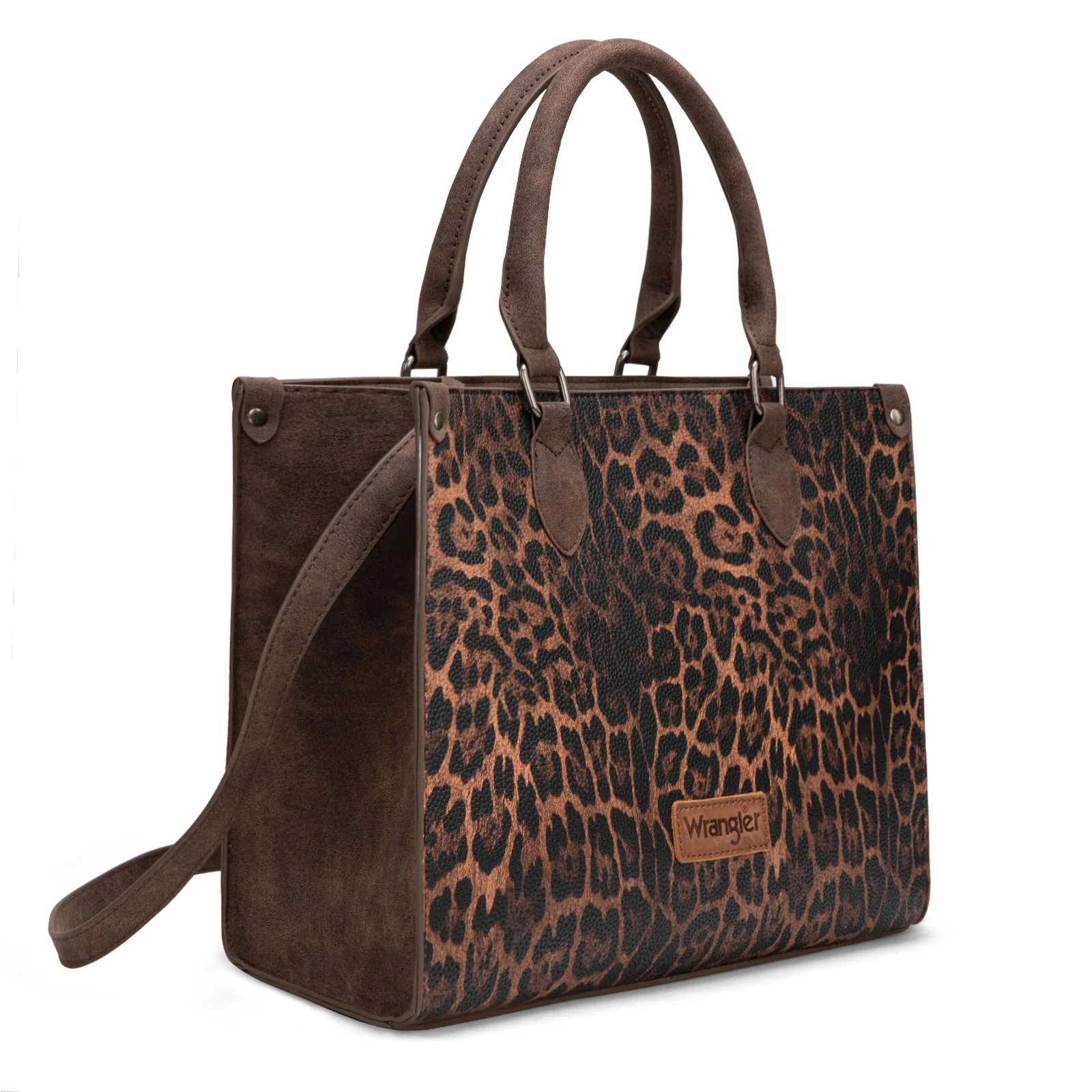 Wrangler Leopard Print Wide Tote Bag/Crossbody - Image 3