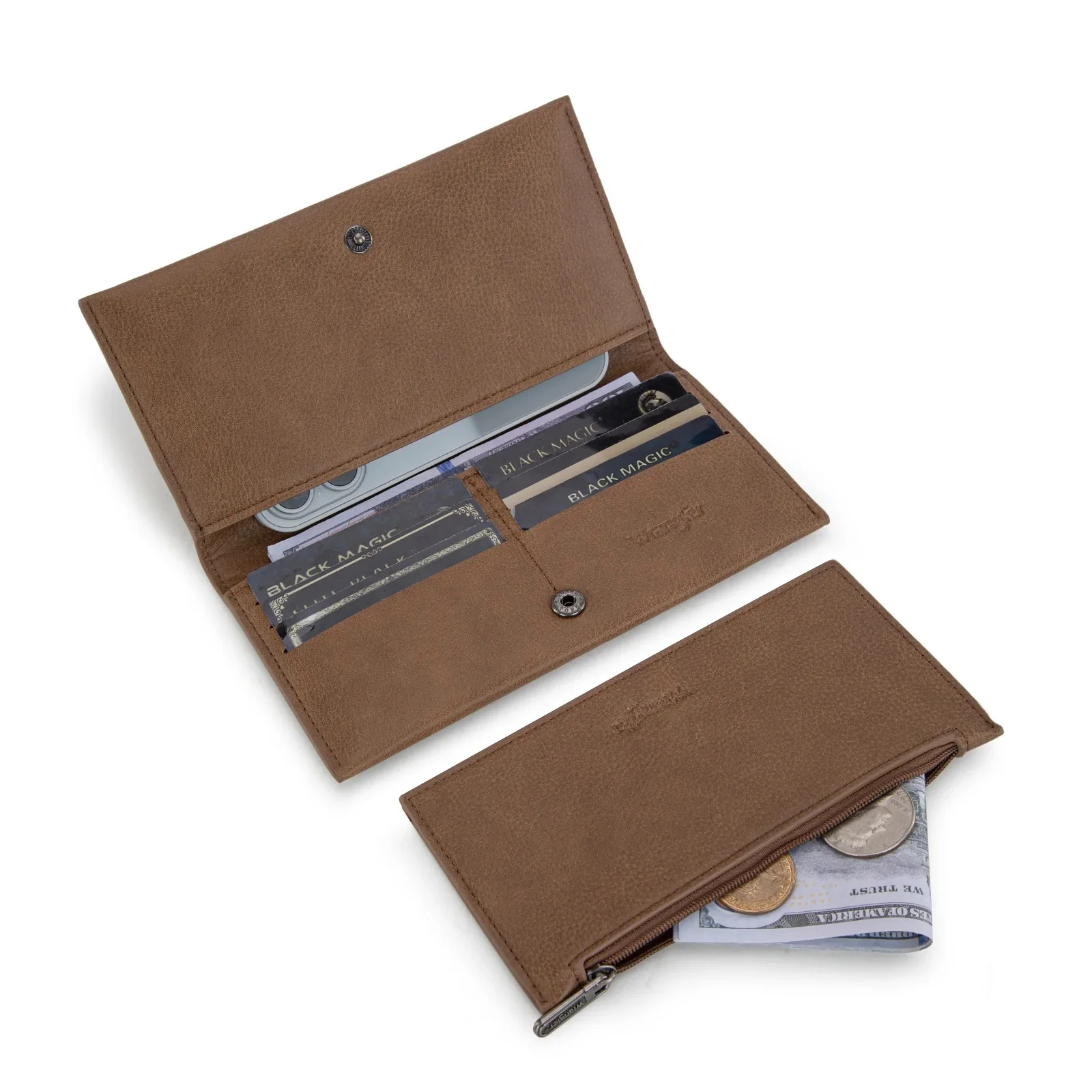 Wrangler Long Wallet with Detachable Zipper Pocket - Image 6
