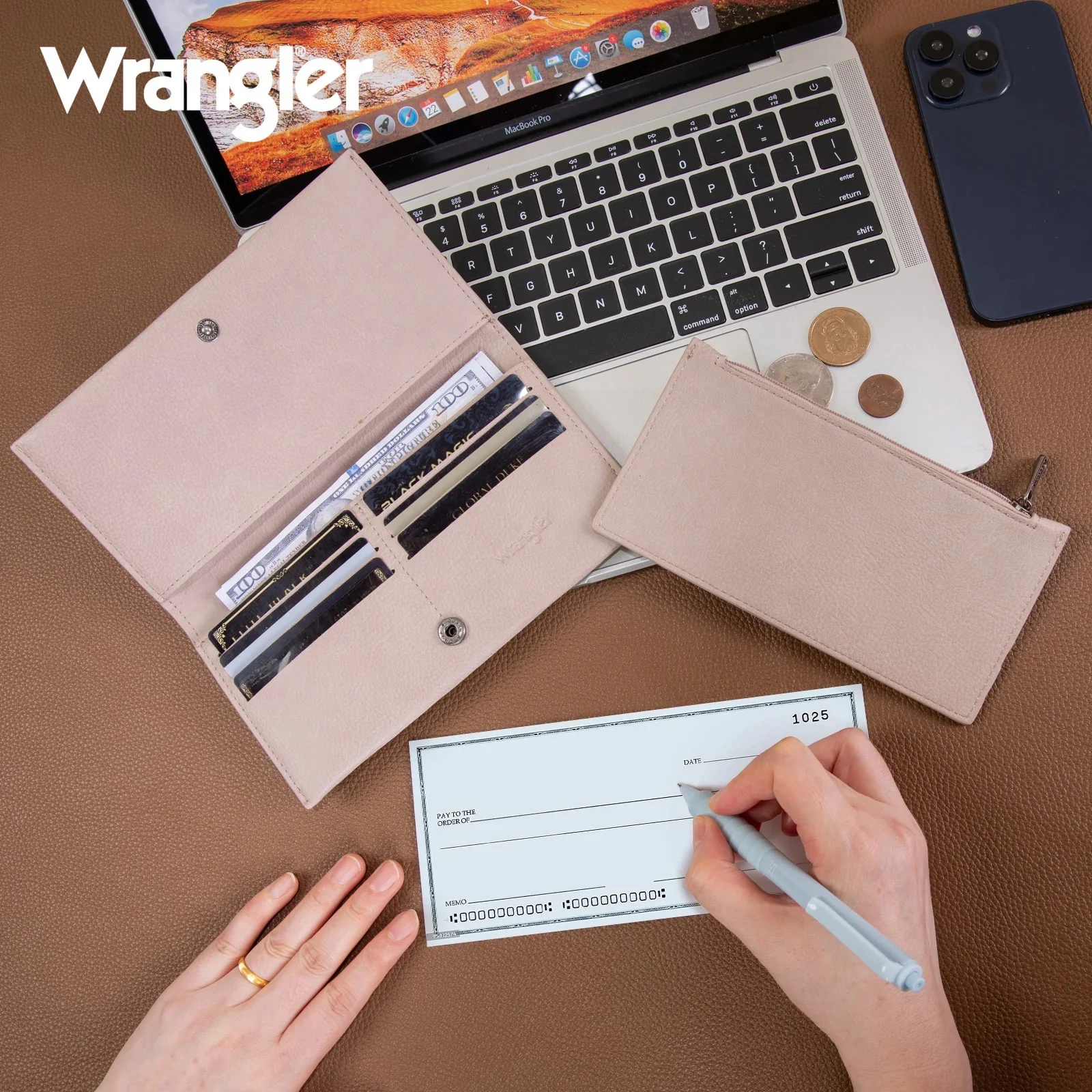 Wrangler Long Wallet with Detachable Zipper Pocket - Image 6