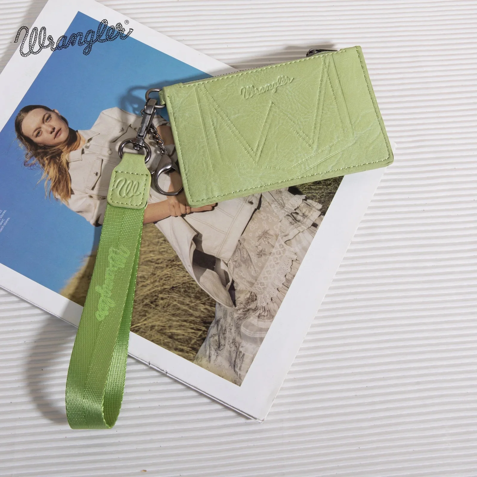 Wrangler Solid Color Key Chain Wristlet Card Wallet - Image 4