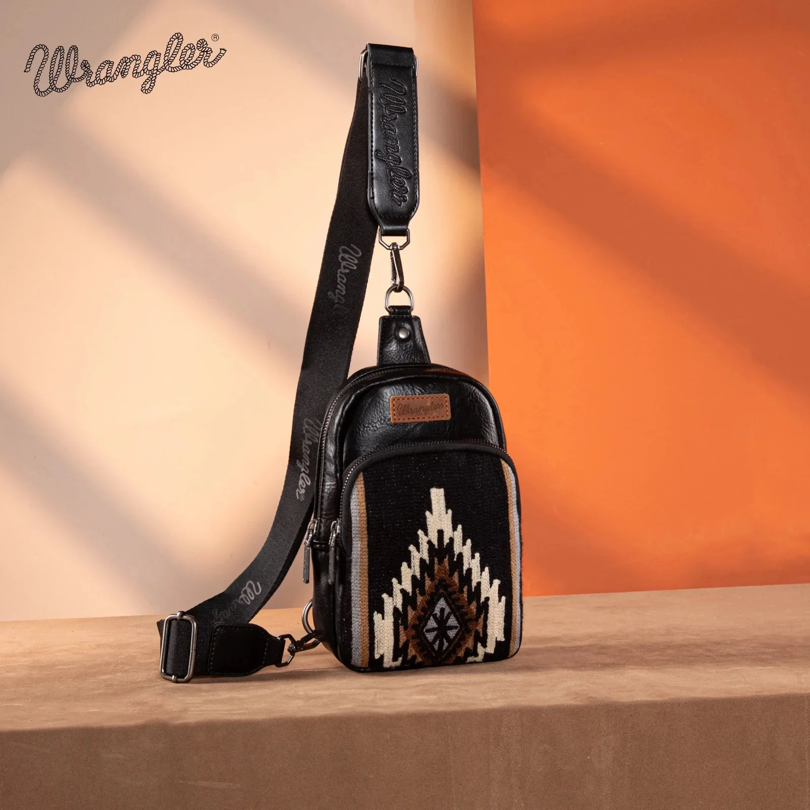 Wrangler Southwestern Knitted Sling Bag - Image 8