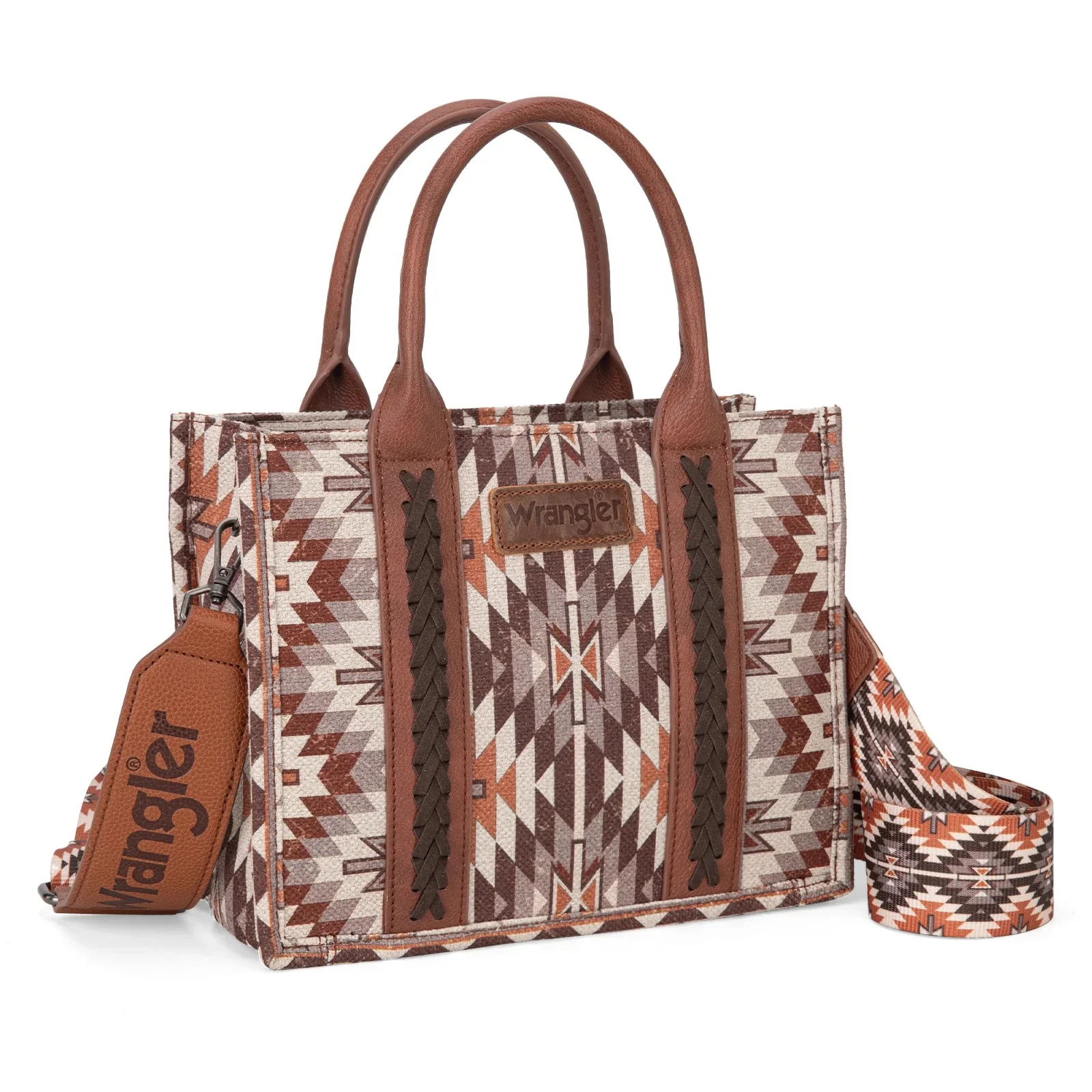Wrangler Southwestern Pattern Dual Sided Print Tote Crossbody - Image 7