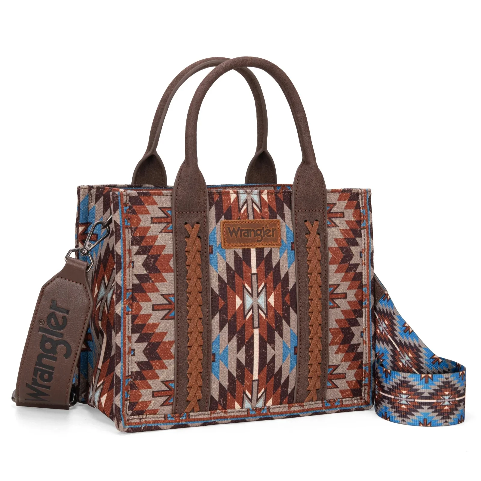 Wrangler Southwestern Pattern Dual Sided Print-Tote/Crossbody - Image 5