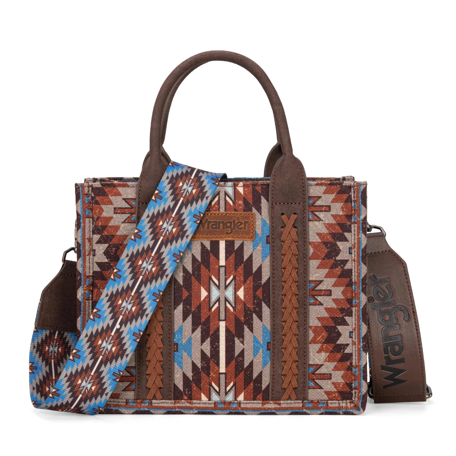 Wrangler Southwestern Pattern Dual Sided Print-Tote/Crossbody - Image 7