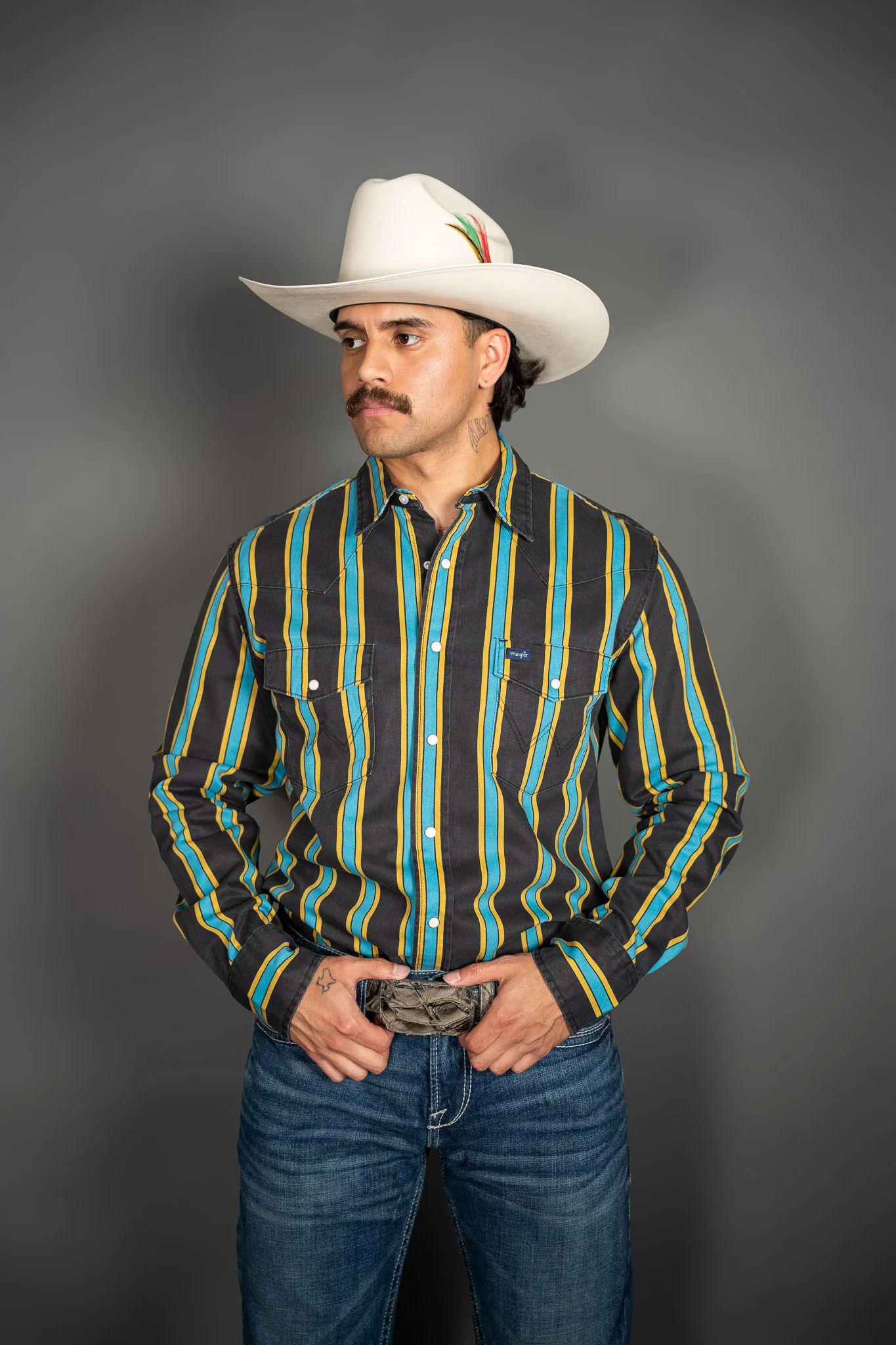 Wrangler Vintage Long Sleeve Shirt Pearl Snap