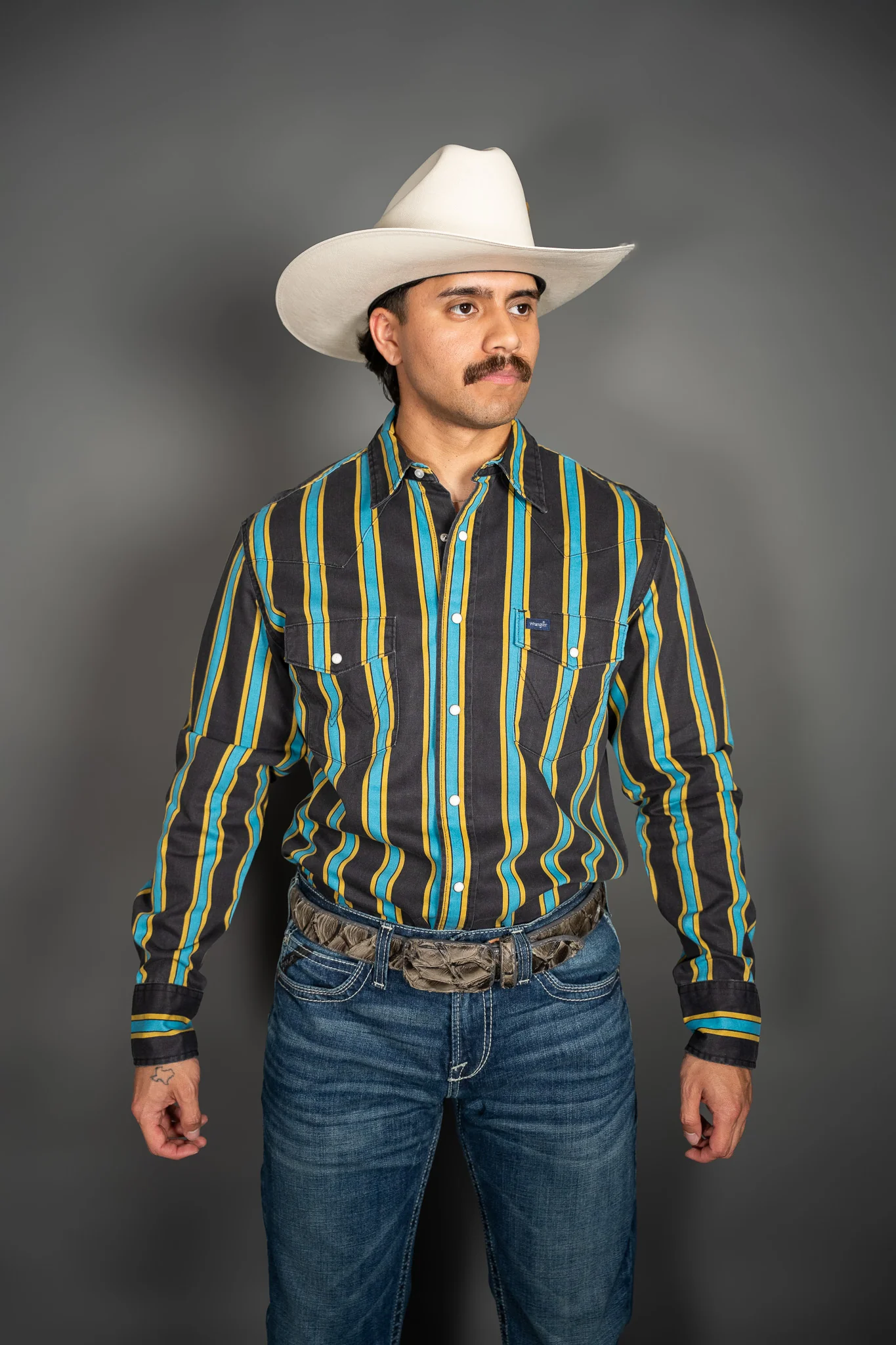 Wrangler Vintage Long Sleeve Shirt Pearl Snap - Image 2