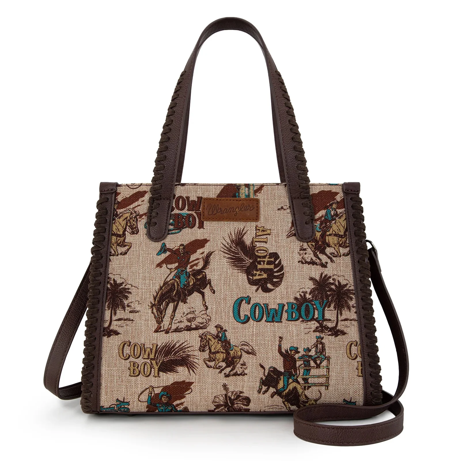 Wrangler Vintage Retro Cowboy Cool Print Concealed Carry Satchel/Crossbody - Image 7