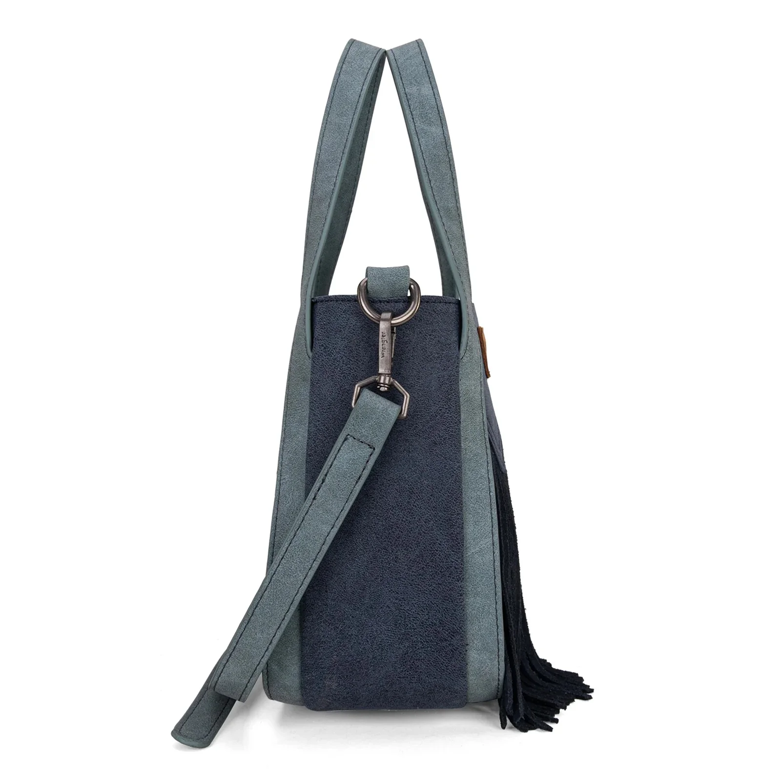 Wrangler "W" Stitch Fringe Two Tone Tote/Crossbody - Image 4