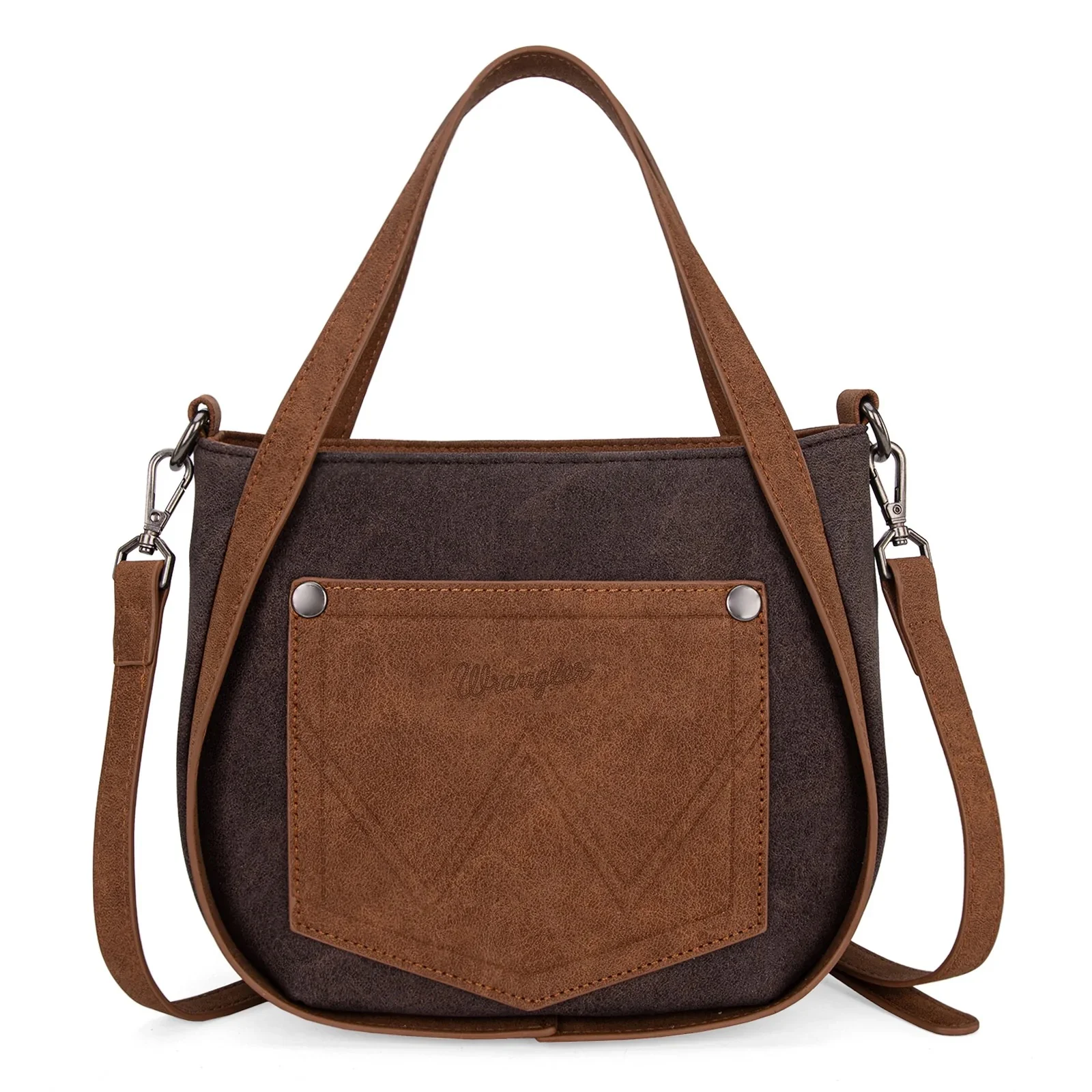 Wrangler "W" Stitch Fringe Two Tone Tote/Crossbody - Image 4