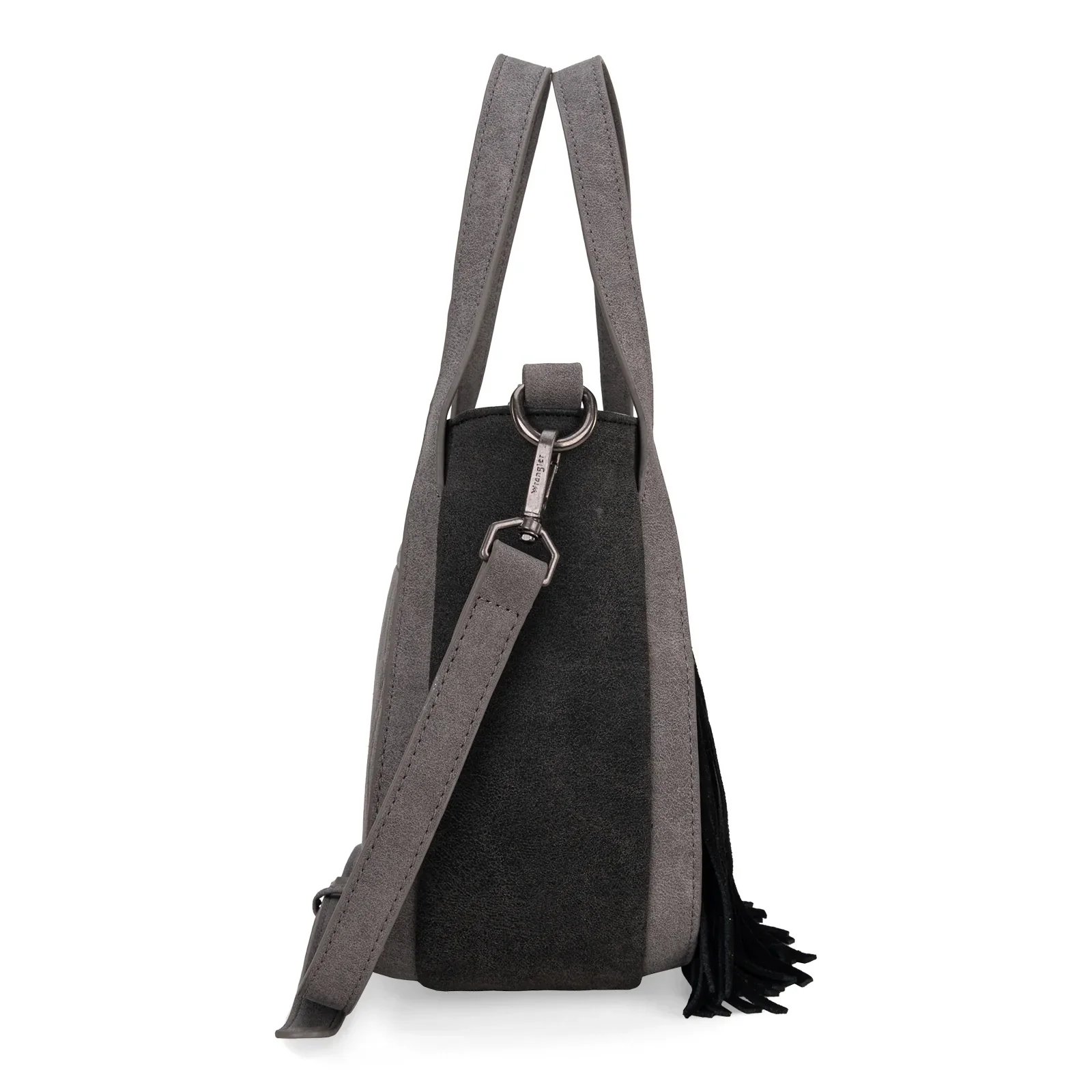 Wrangler "W" Stitch Fringe Two Tone Tote/Crossbody - Image 4