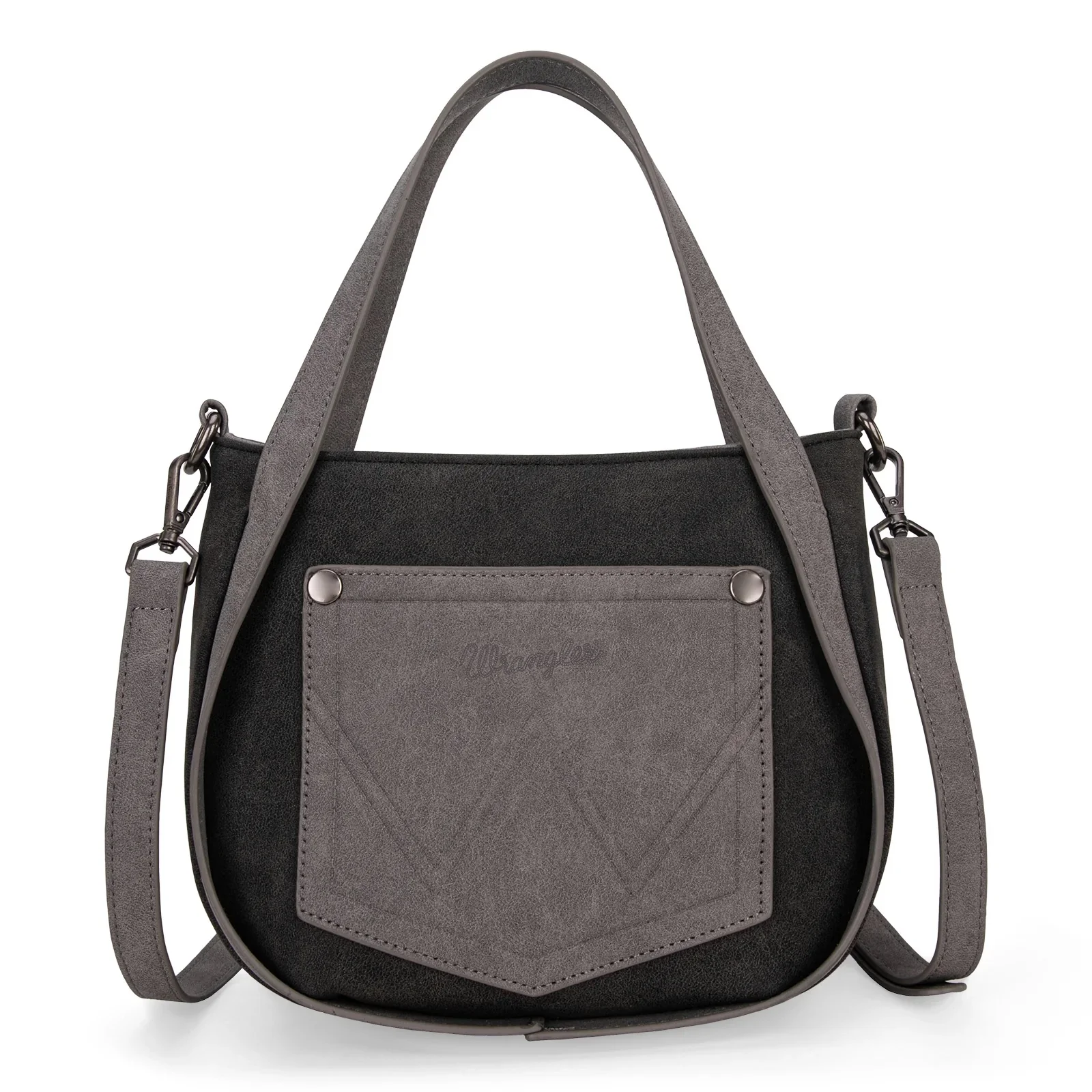 Wrangler "W" Stitch Fringe Two Tone Tote/Crossbody - Image 5