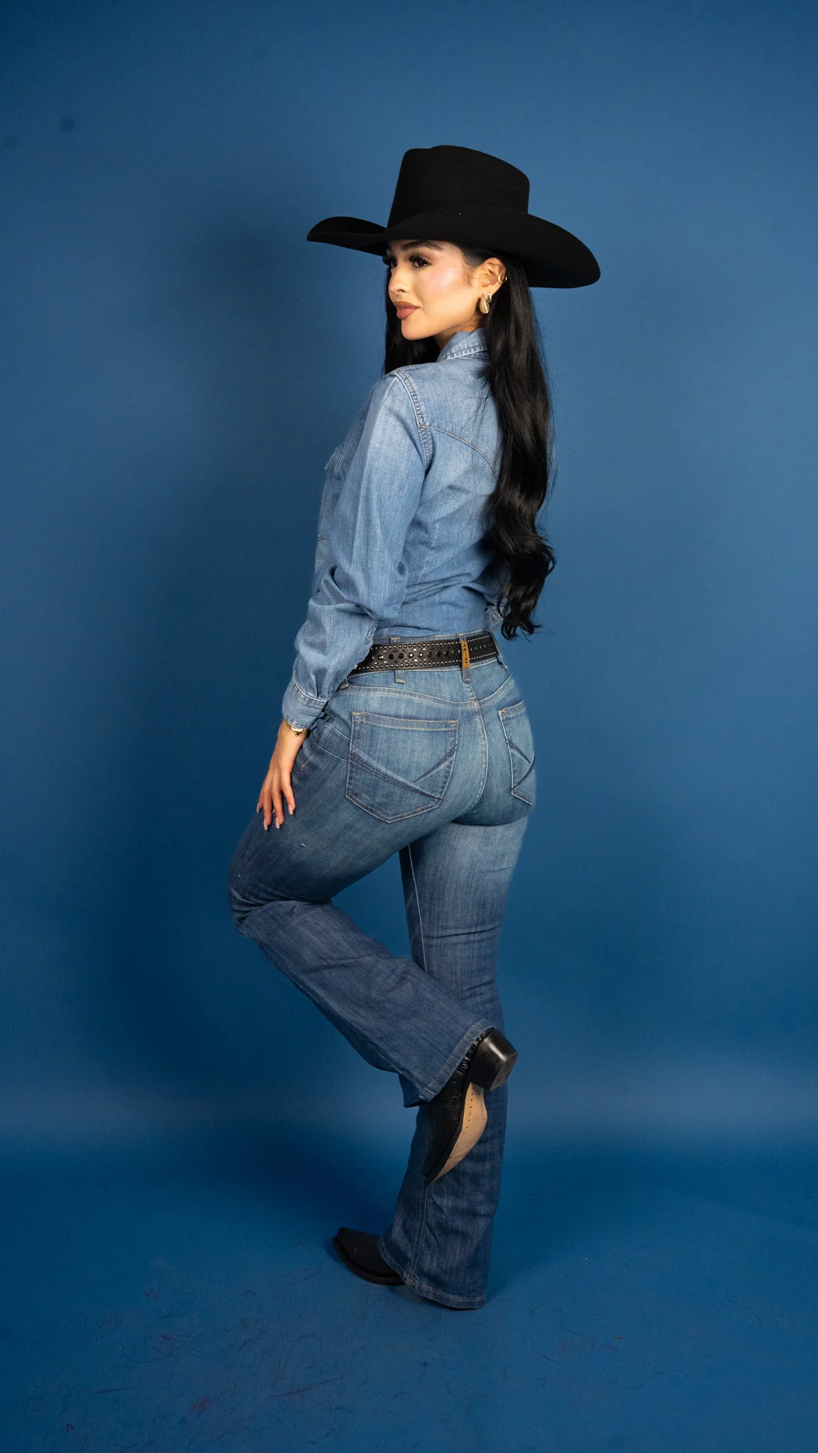 Wrangler Women Vintage-Fit Denim Western Pearl Snap Shirt - Image 3