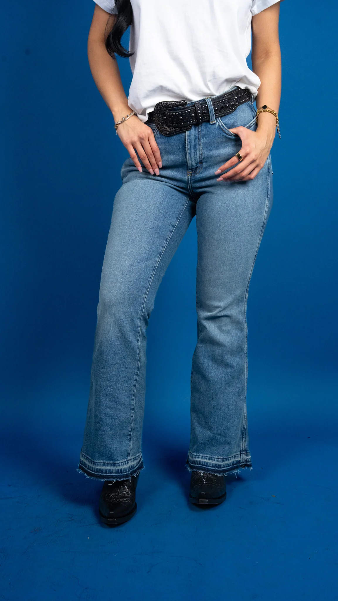 Wrangler Women's Retro Bailey High Rise Raw Hem Flare Jean