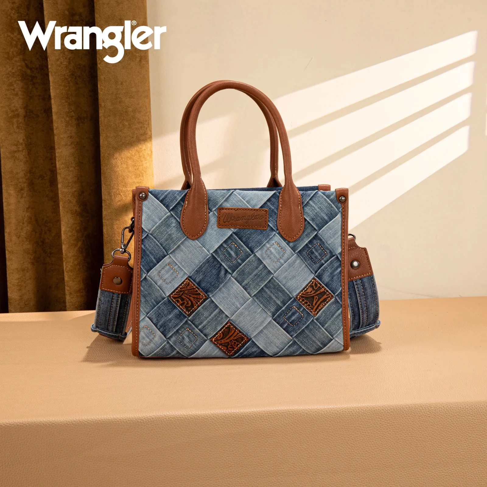 Wrangler Woven Denim Concealed Carry Tote/Crossbody