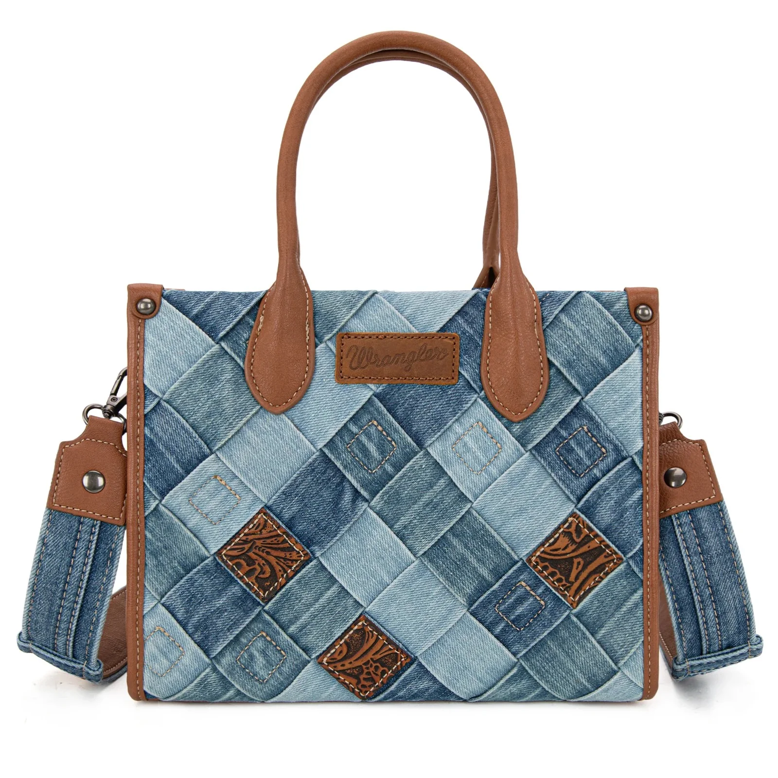 Wrangler Woven Denim Concealed Carry Tote/Crossbody - Image 7