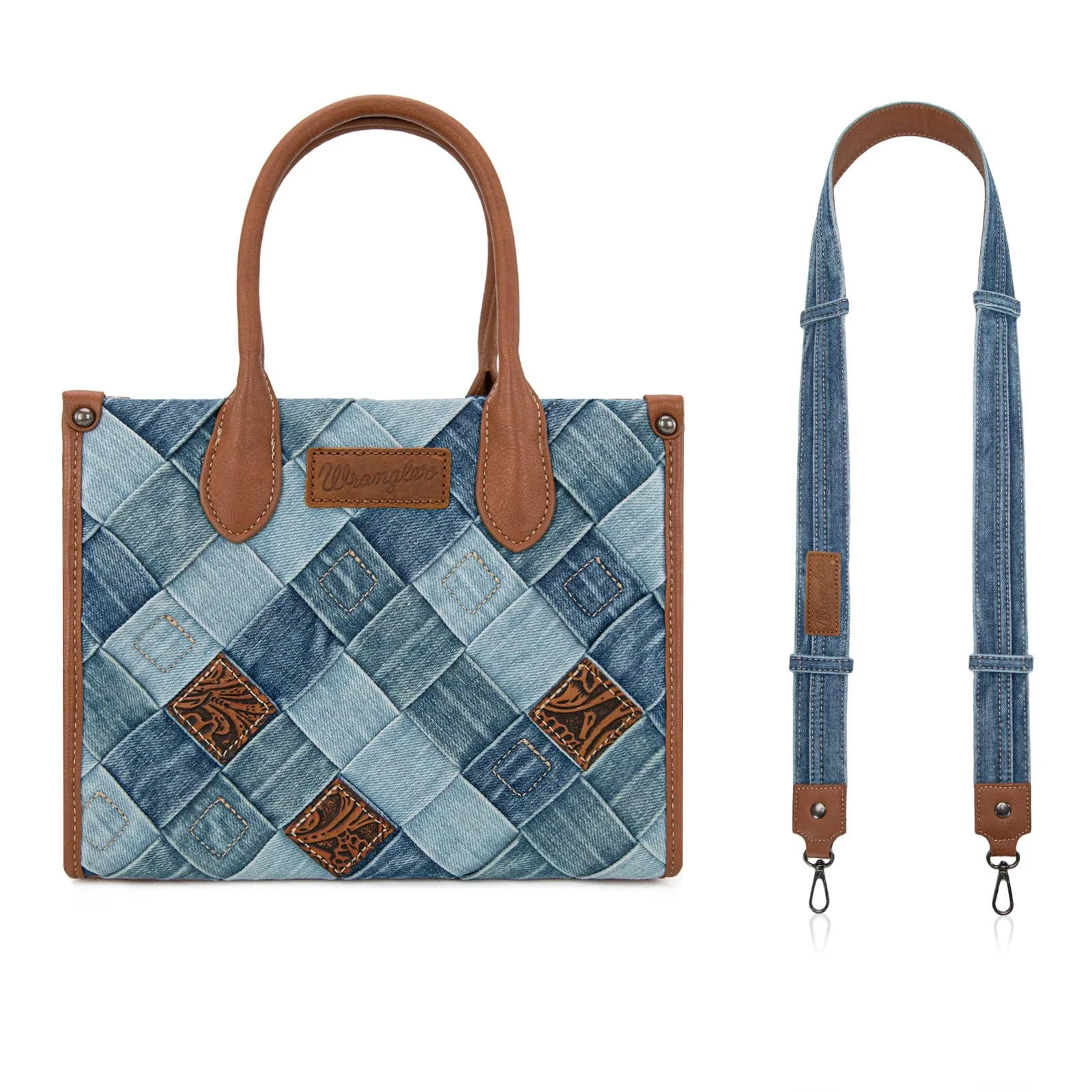 Wrangler Woven Denim Concealed Carry Tote/Crossbody - Image 9